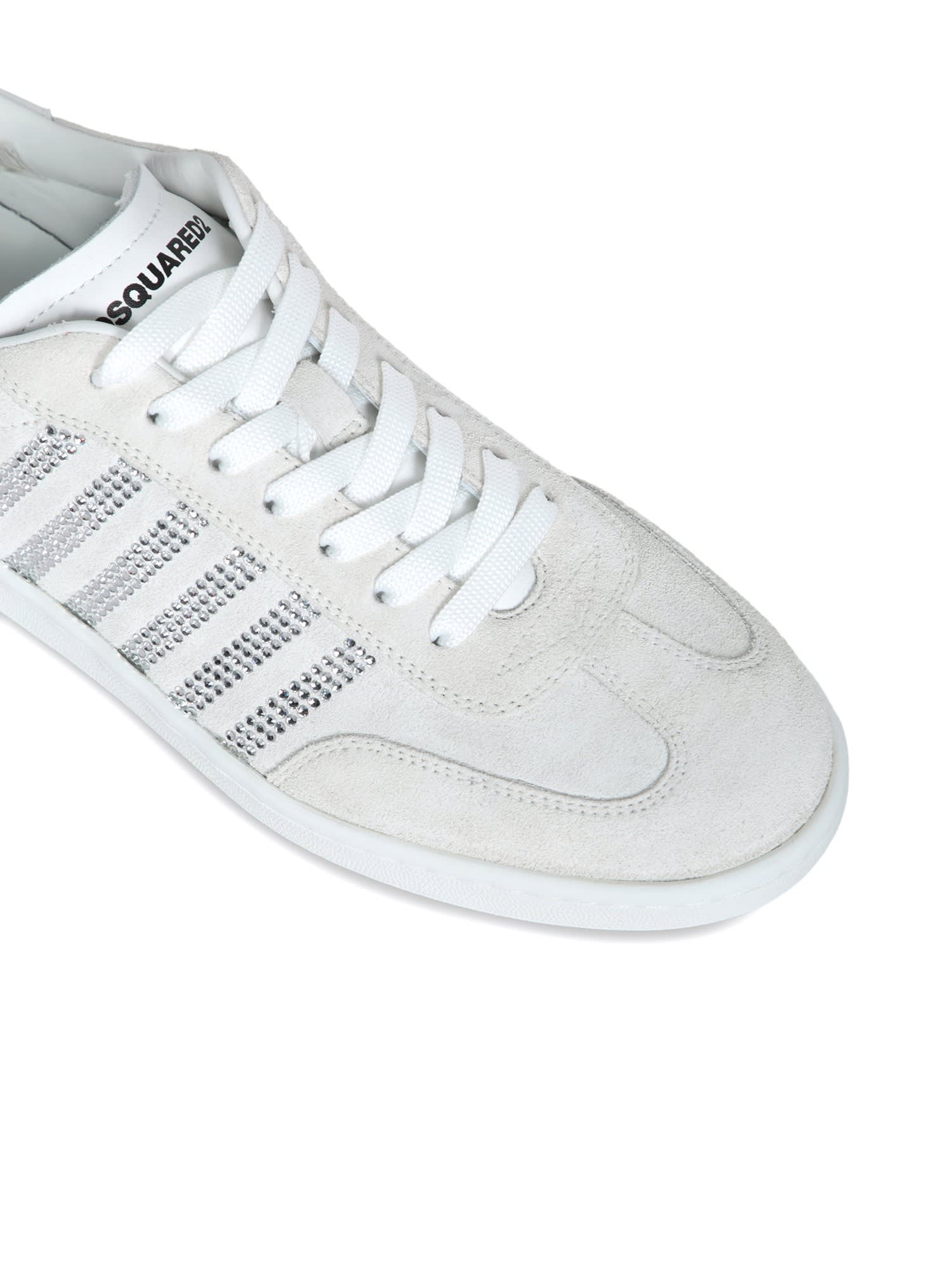 Dsquared2 Boxer Strass White Sneakers In White