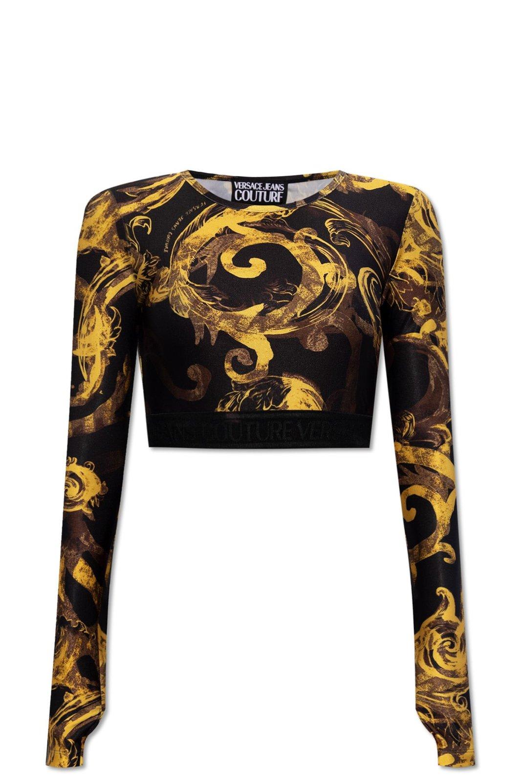 VERSACE JEANS COUTURE BAROCCO PRINT CROPPED TOP