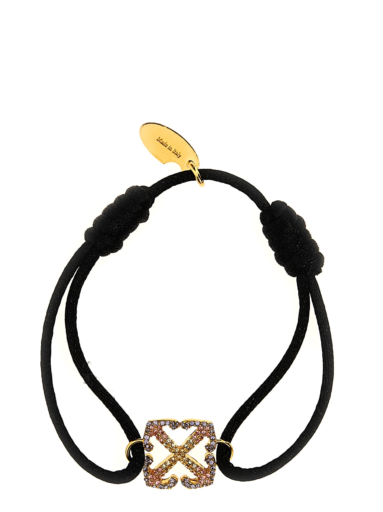 Off-White Arrow Leather Bracelet in Black Gold at Nordstrom