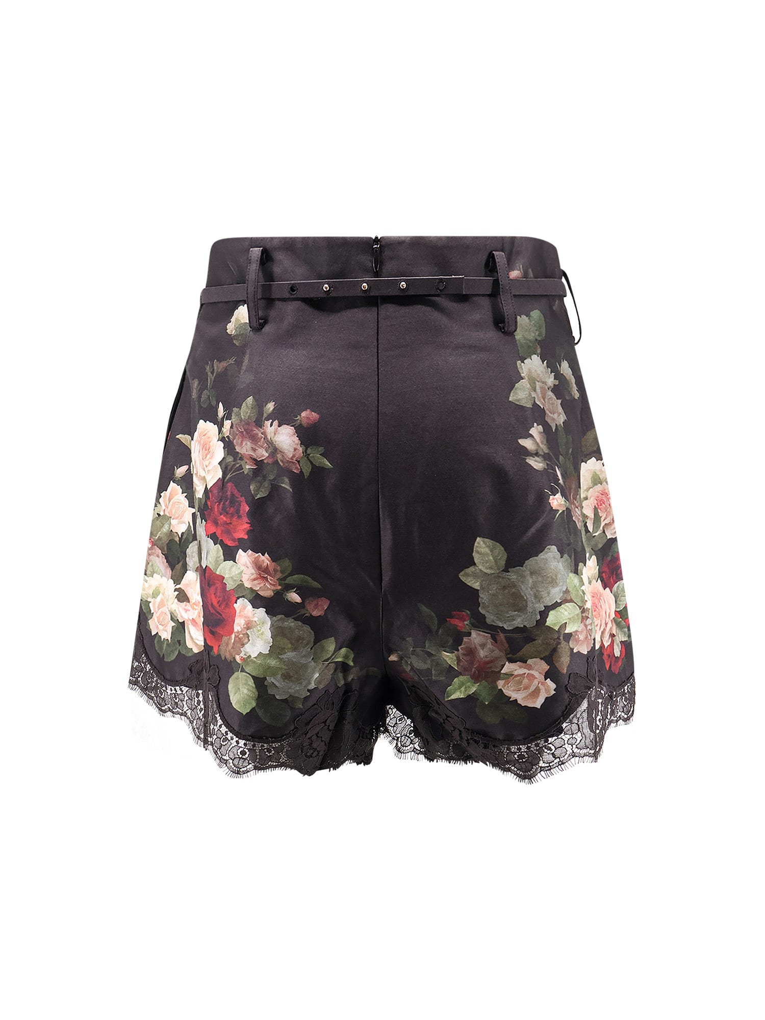 Zimmermann Hypnotic Lace Trim Silk And Cotton Short In Black