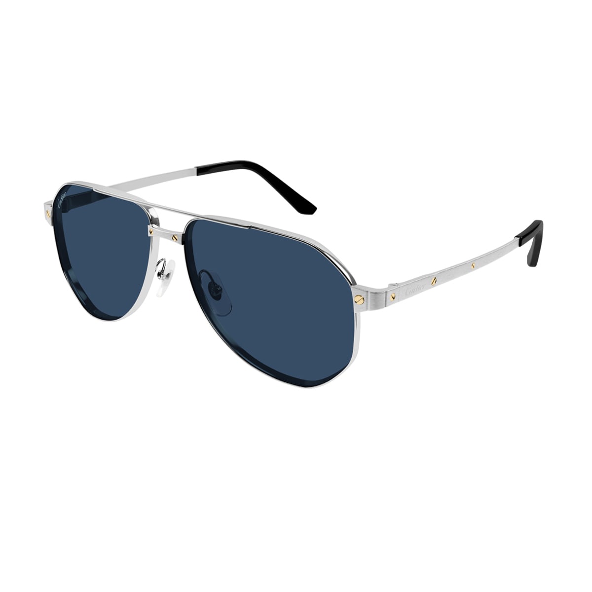 Shop Cartier Ct0461s Santos De  002 Sunglasses In Argento