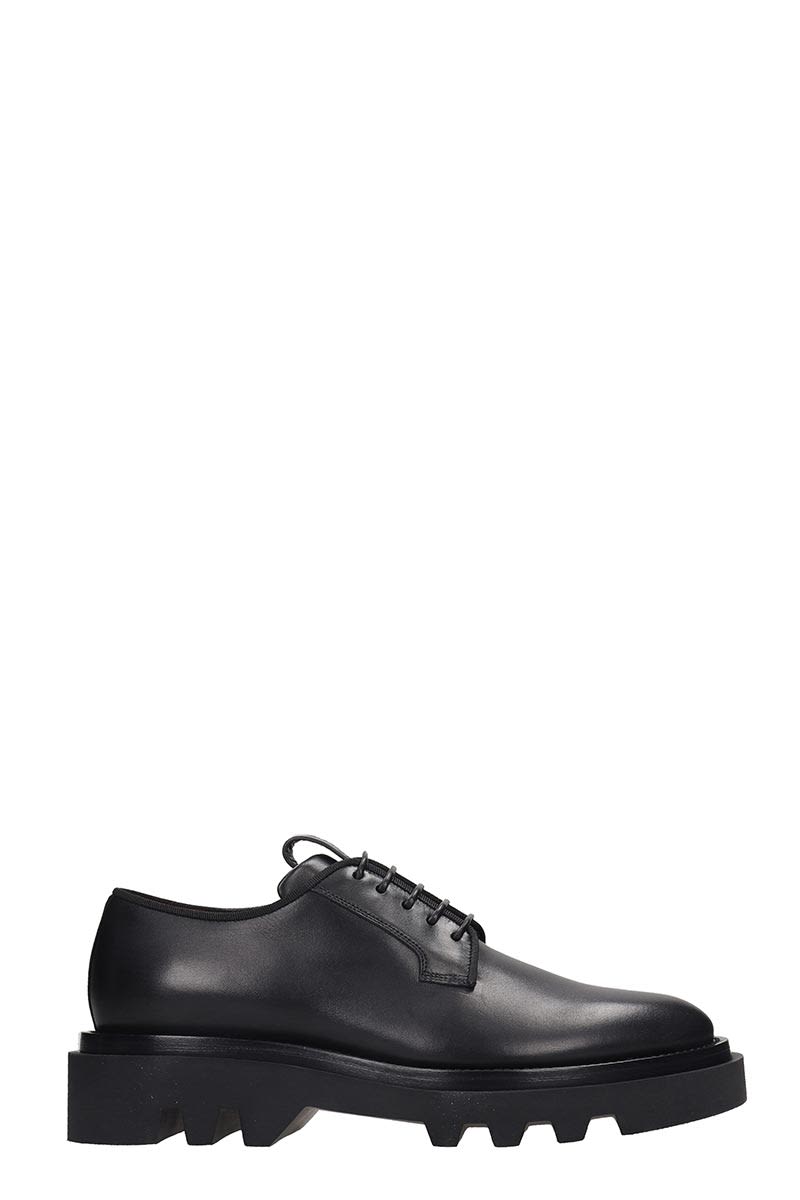 GIVENCHY COMBAT DERBY LACE UP SHOES IN BLACK LEATHER,11332566