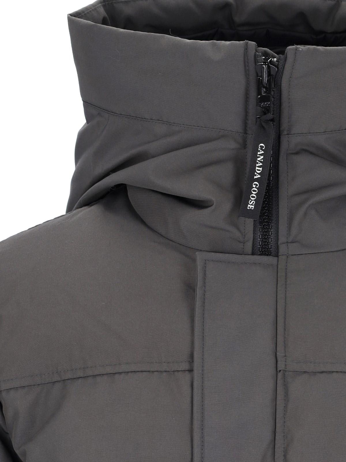 Shop Canada Goose Macmillan Grey Cotton Blend Down Jacket