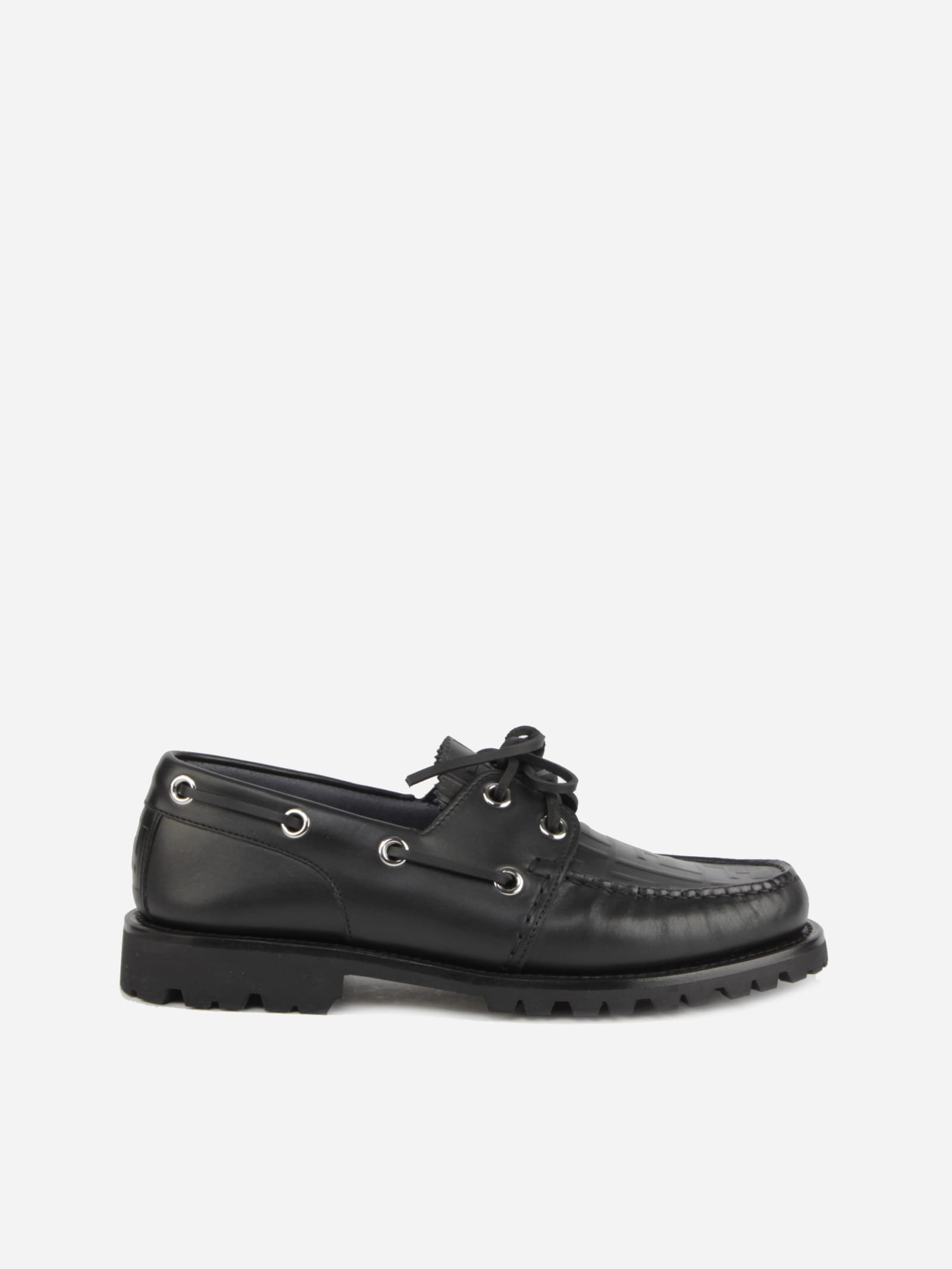 Fendi Leather Loafers With Ff Motif