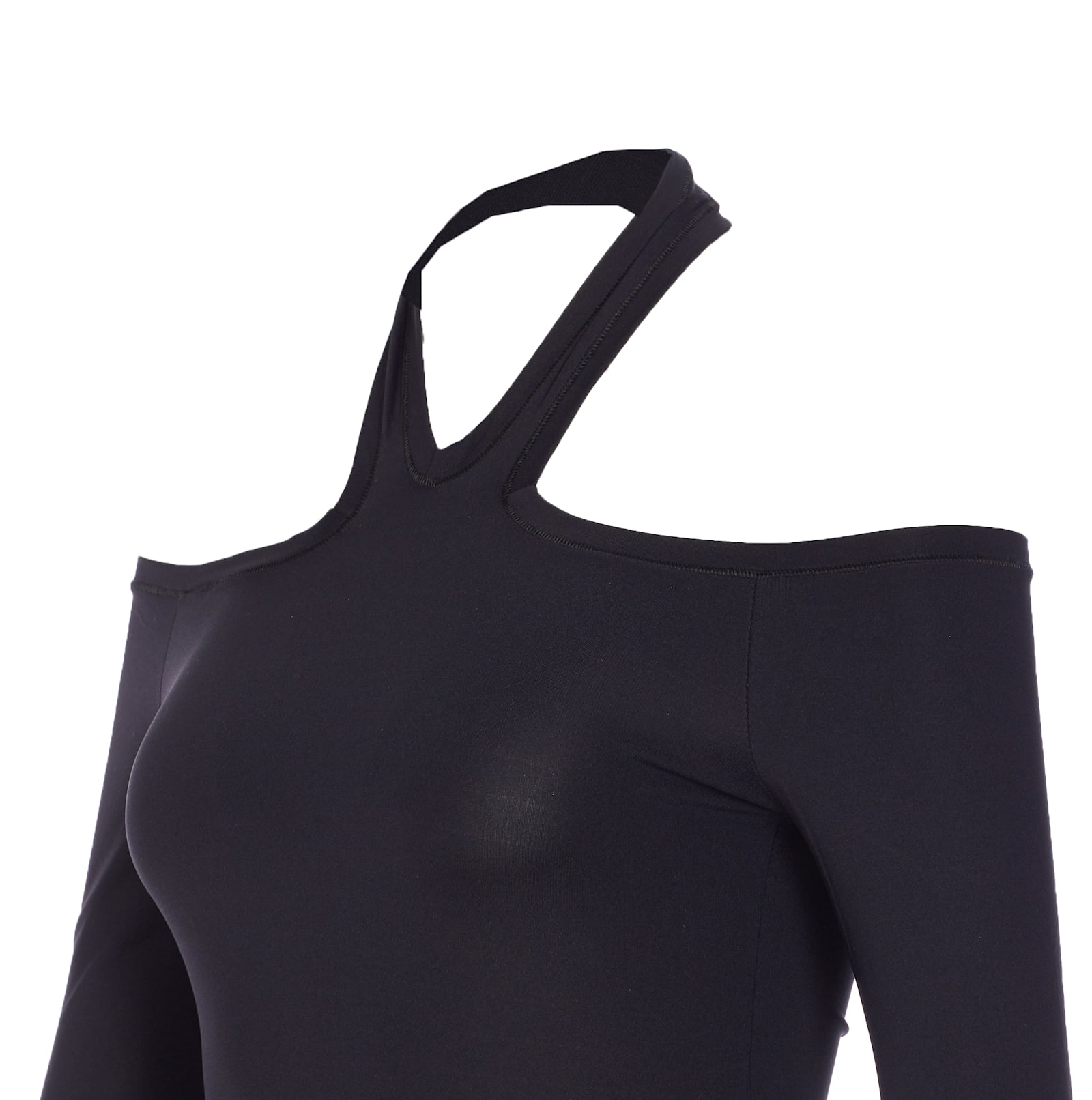 Pinko Long-sleeved Bodysuit With Open Shoulders In Blue