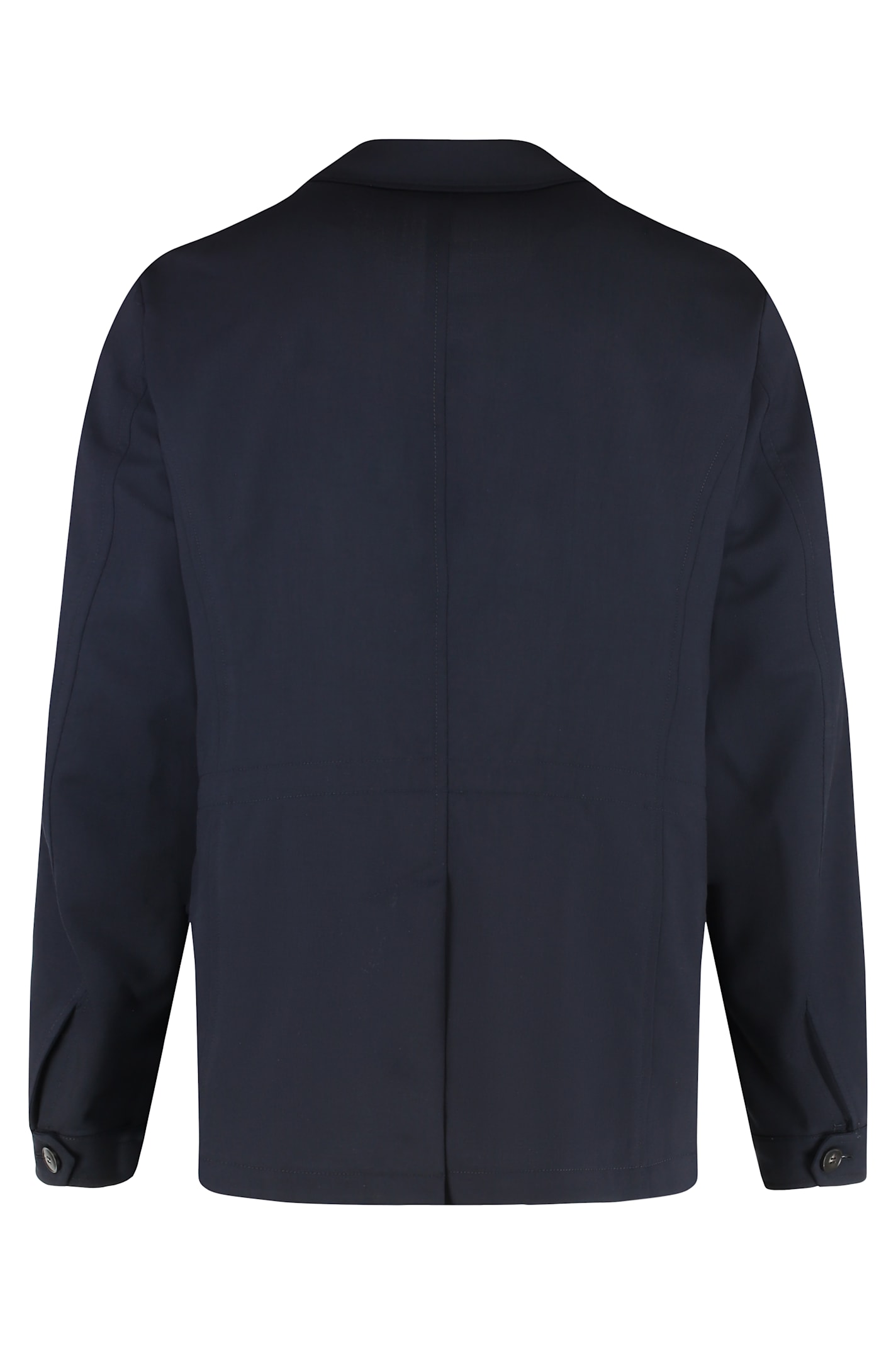 Canali Buttoned Flap-pocket Jacket In Blue