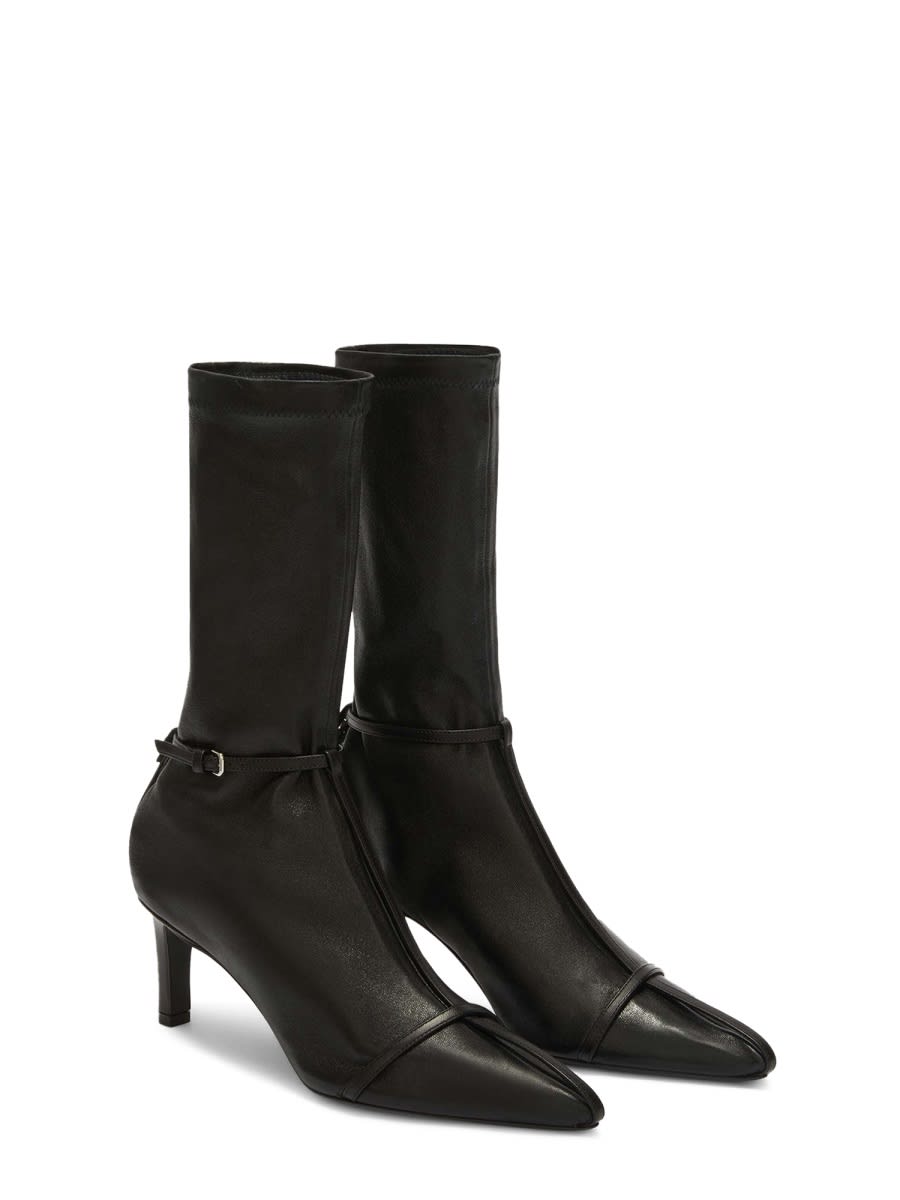 Shop Jil Sander Leather Boot In Black