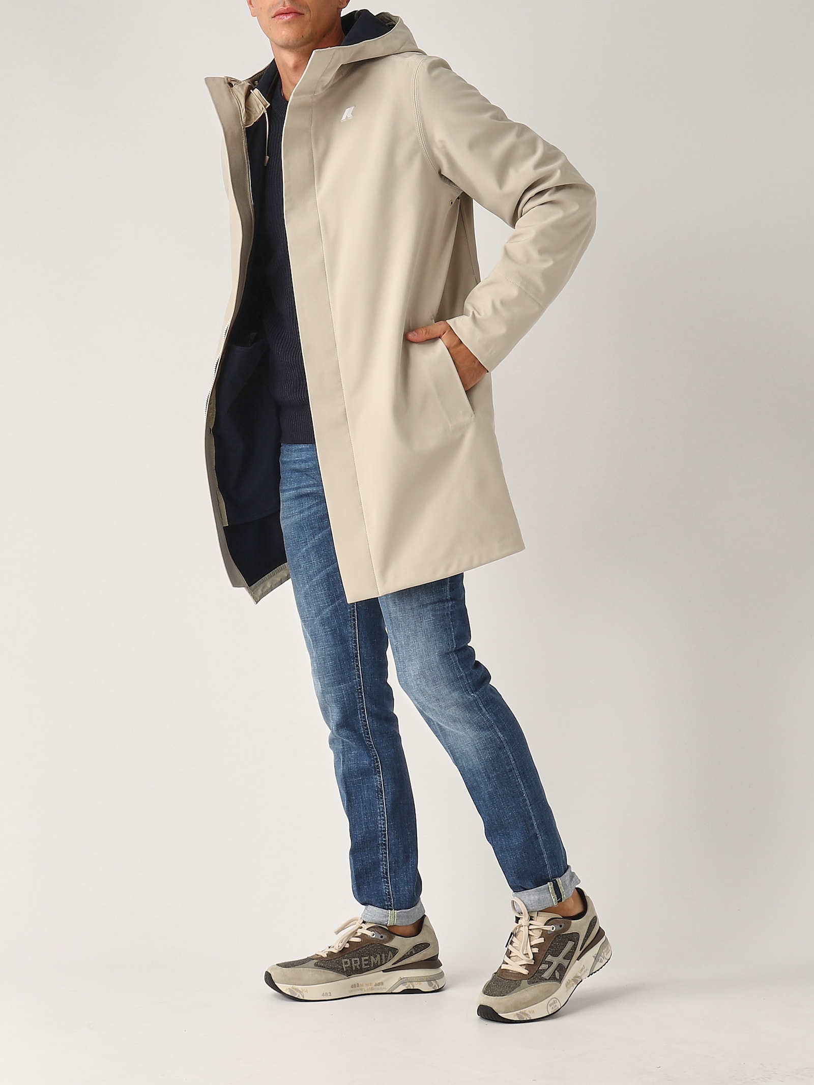 Shop K-way Marlyn Bonded Jacket In Beige