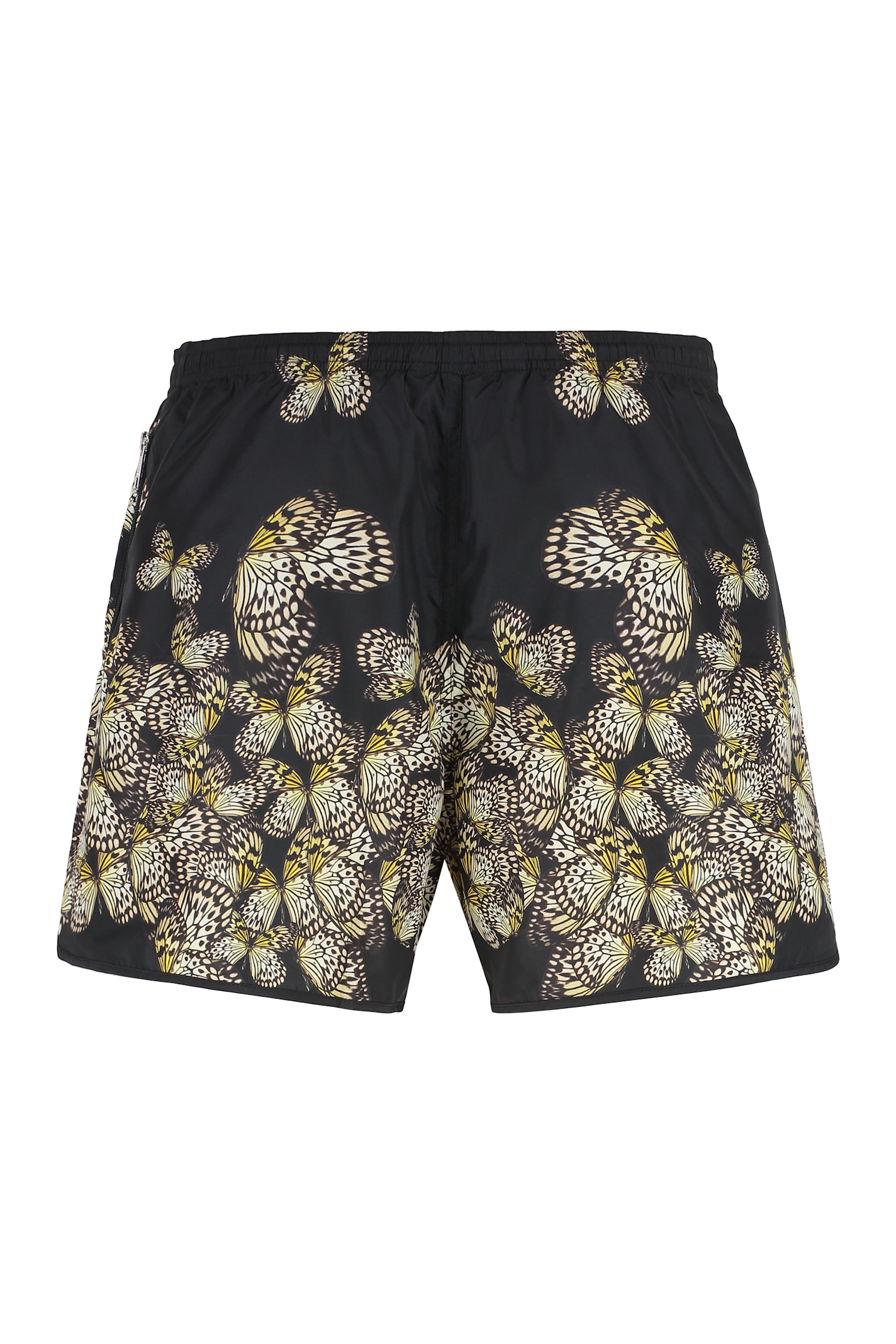 Neil Barrett Butterfly-print Drawstring Swim Shorts In Black