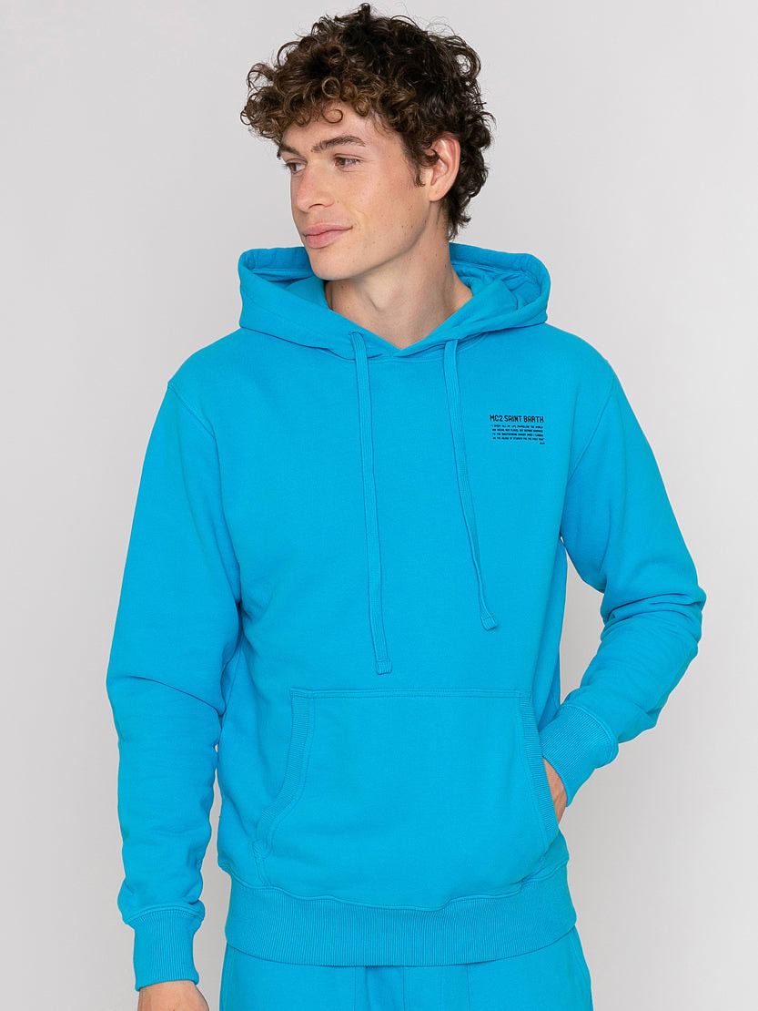 Mc2 Saint Barth Turquoise Hoodie Pantone Special Edition In Blue