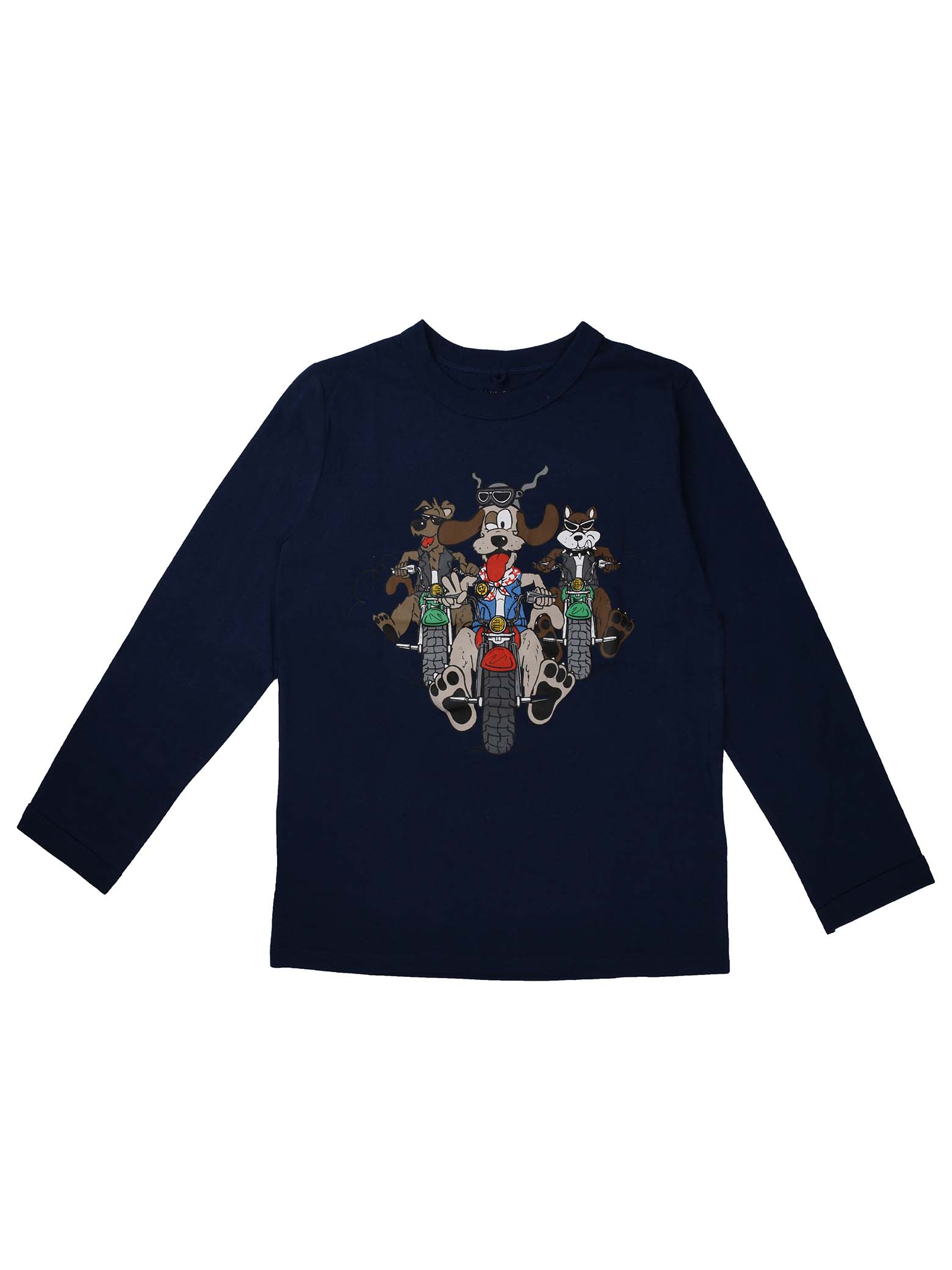 Stella McCartney Kids Long Sleeve T Shirt Blue Doggie Riders