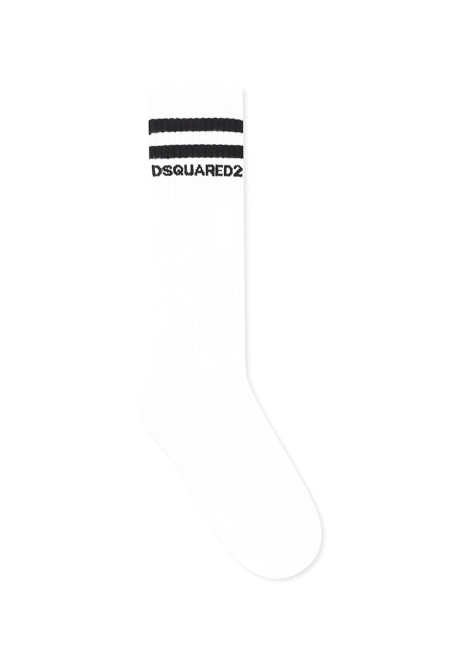 Dsquared2 Rib Knitted Socks In White