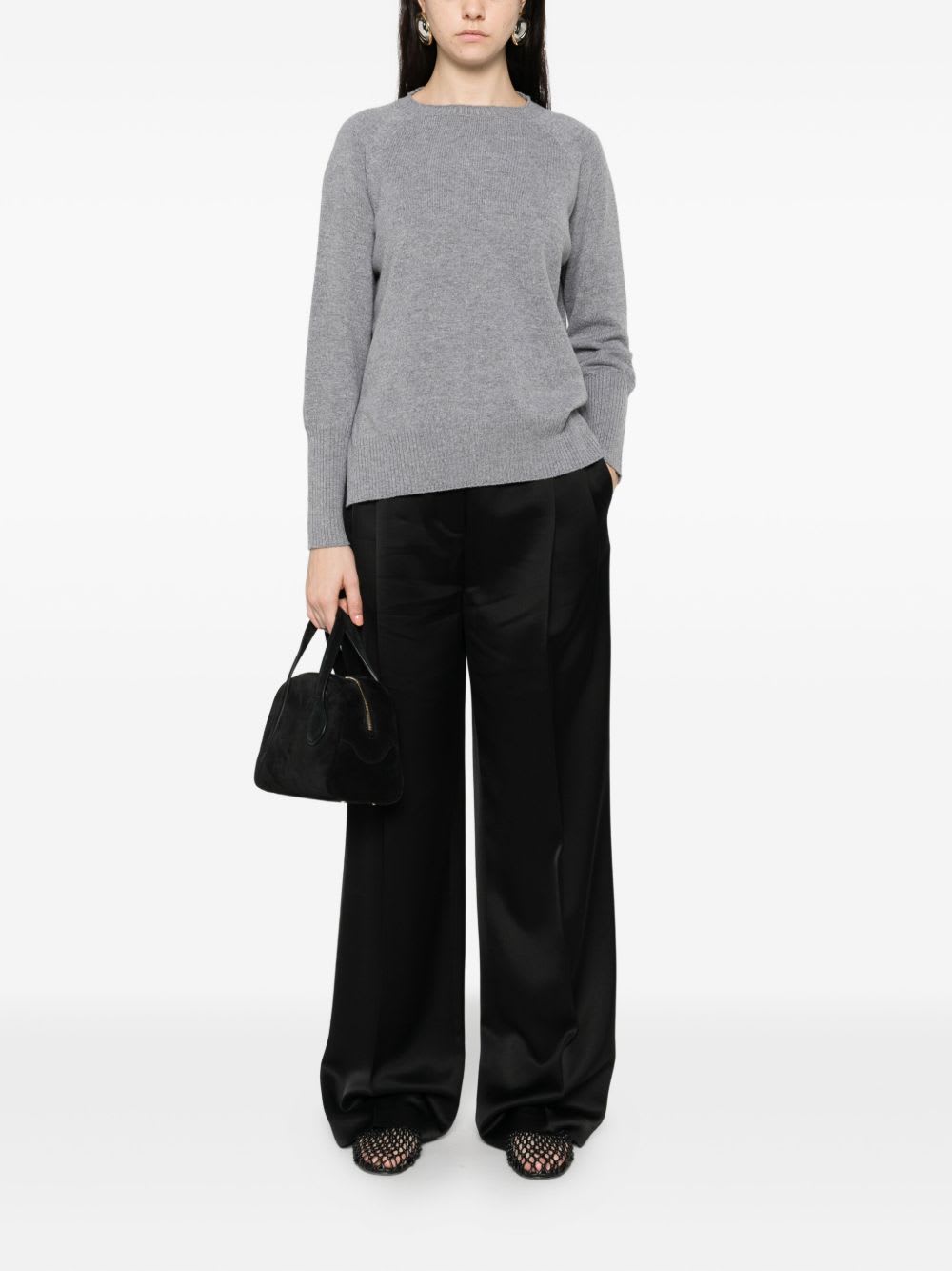 Base Wool Crewneck Sweater In Gray