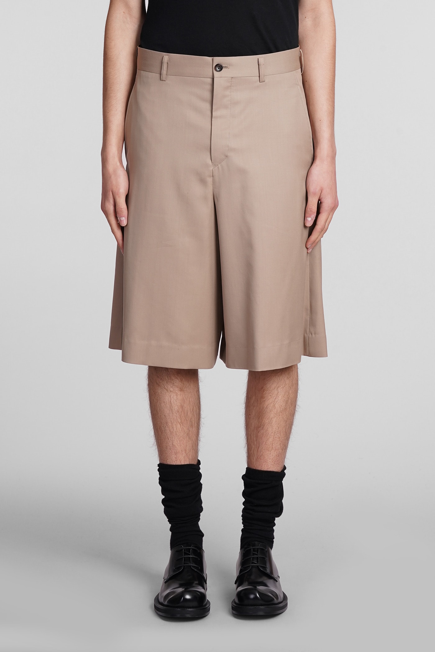 Shop Comme Des Garçons Homme Deux Shorts In Beige Wool