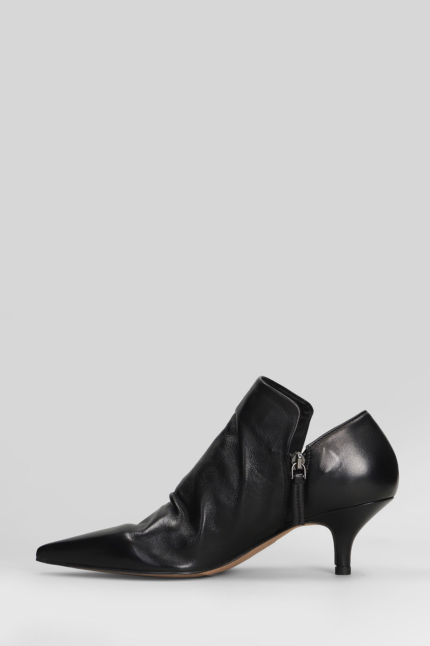 The Seller Pointed-toe Zipped Ankle Boots In Black