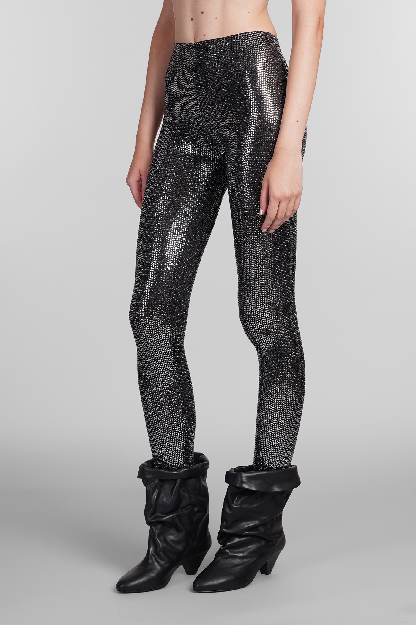 Shop Isabel Marant Joshua Leggings In Silver Nylon