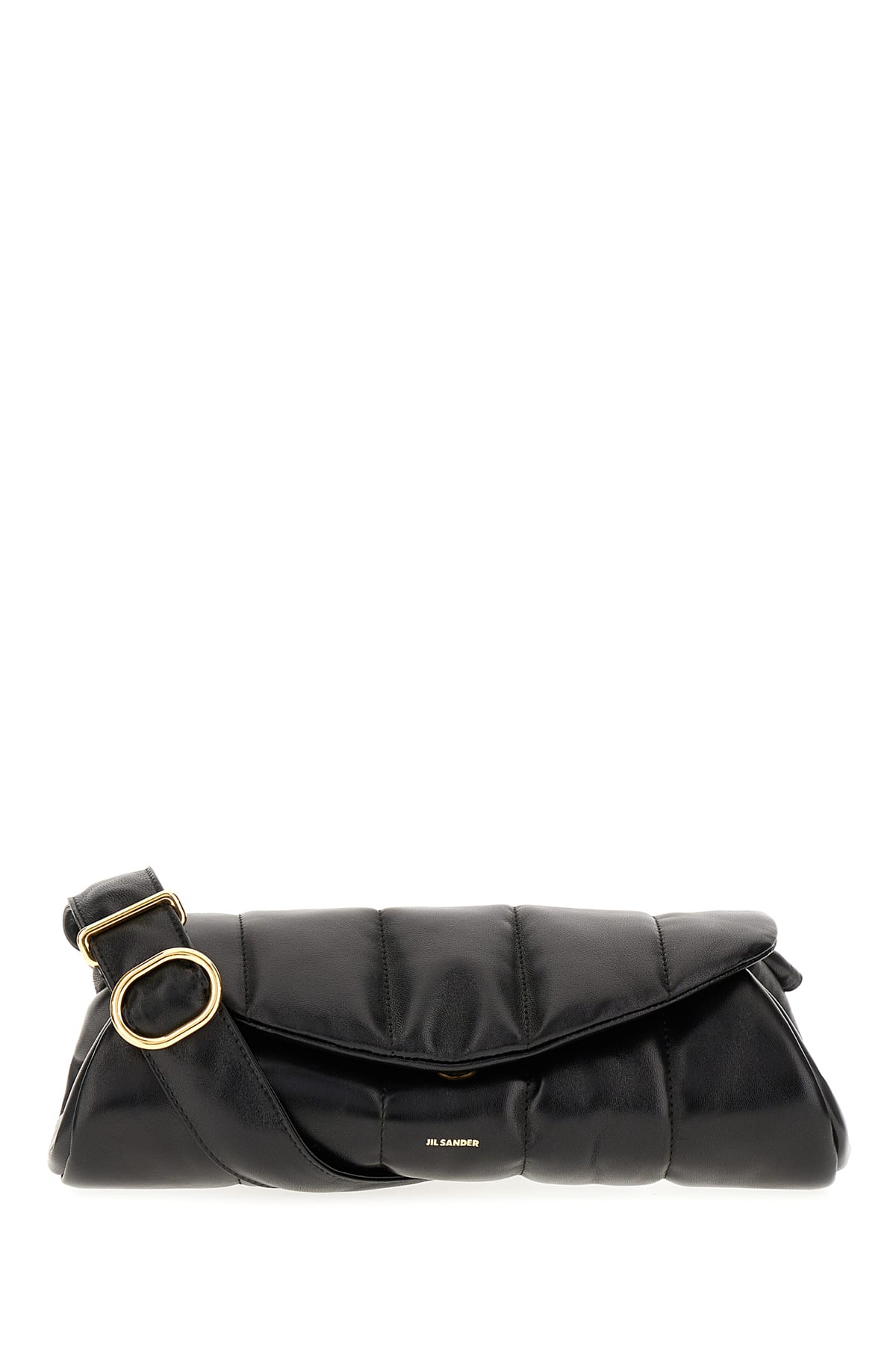 Jil Sander Black Nappa Leather Large Cannolo Crossbody Bag