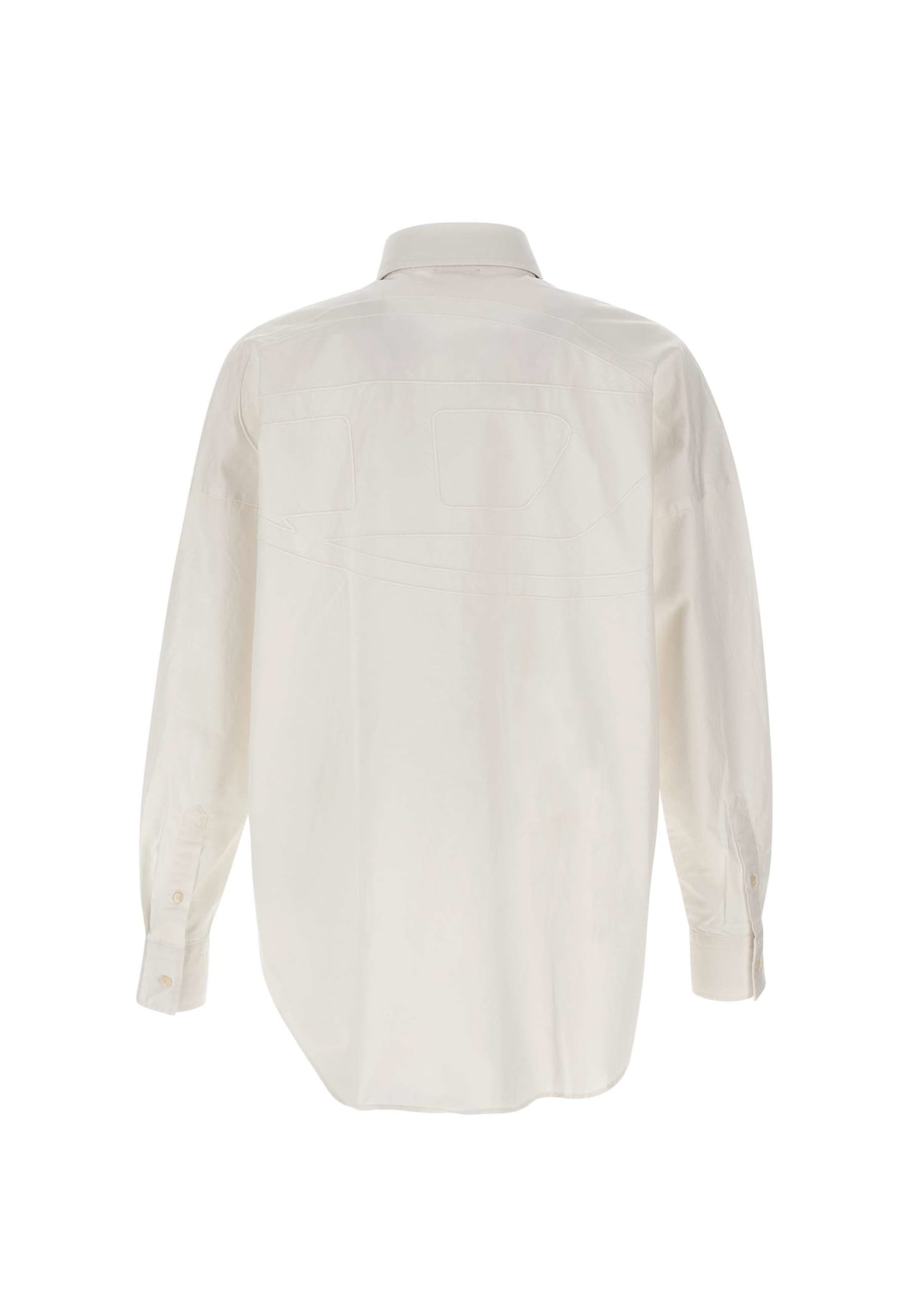 Shop Diesel S-limo Cotton Shirt In Bianco