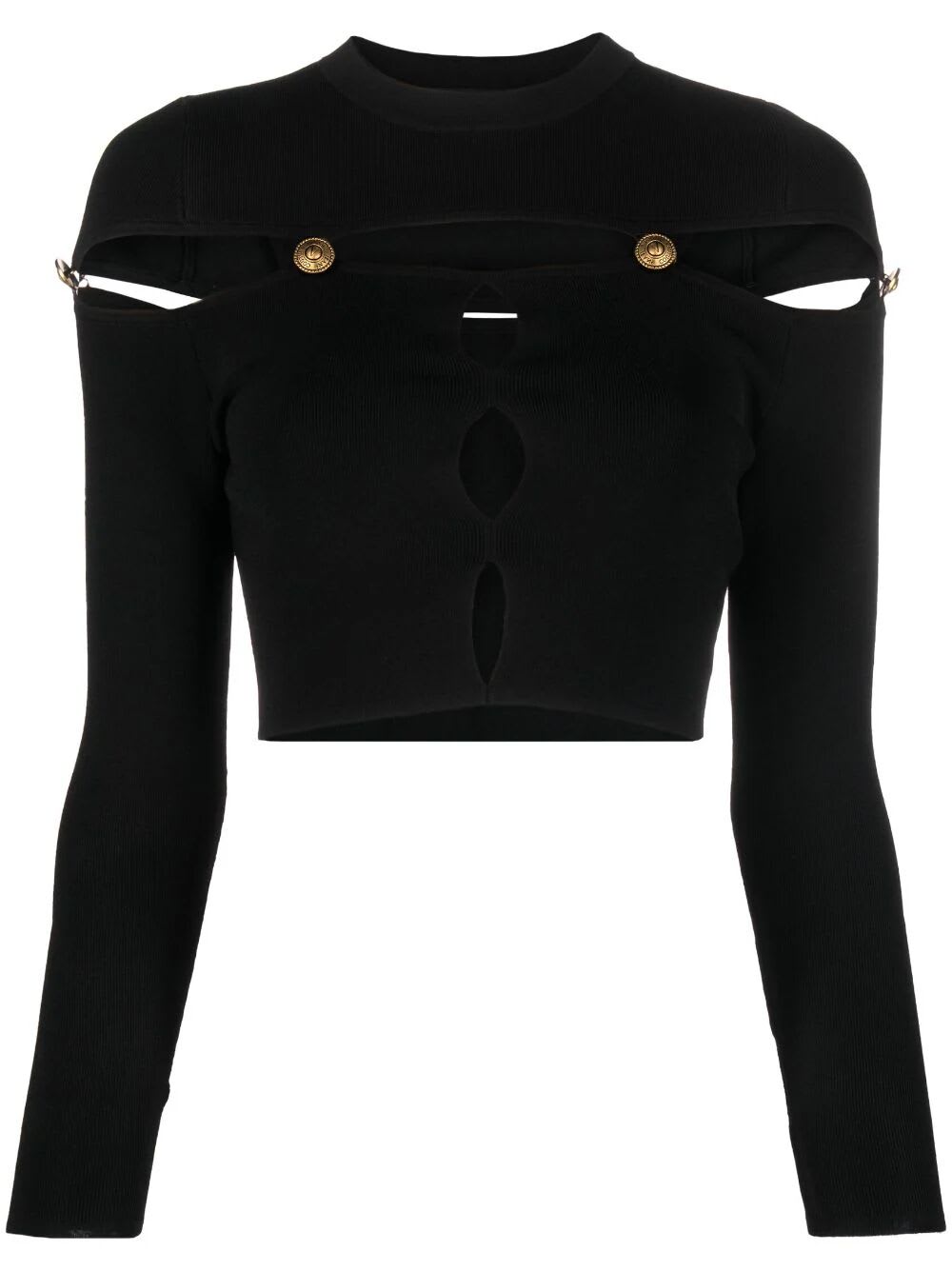 VERSACE JEANS COUTURE LONG SLEEVES CROPPED jumper