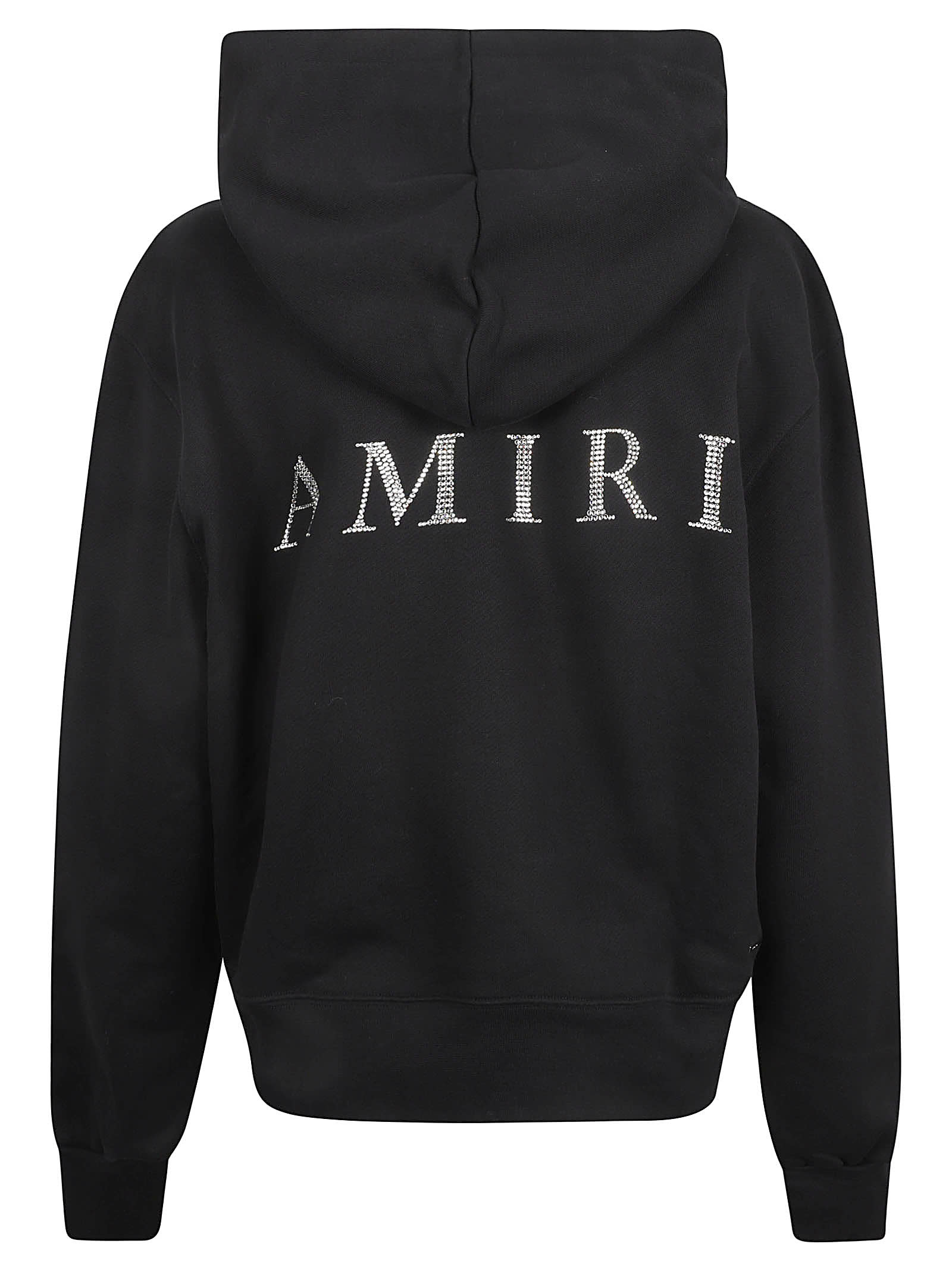 Shop Amiri Crystal-embellished Hoodie In Black