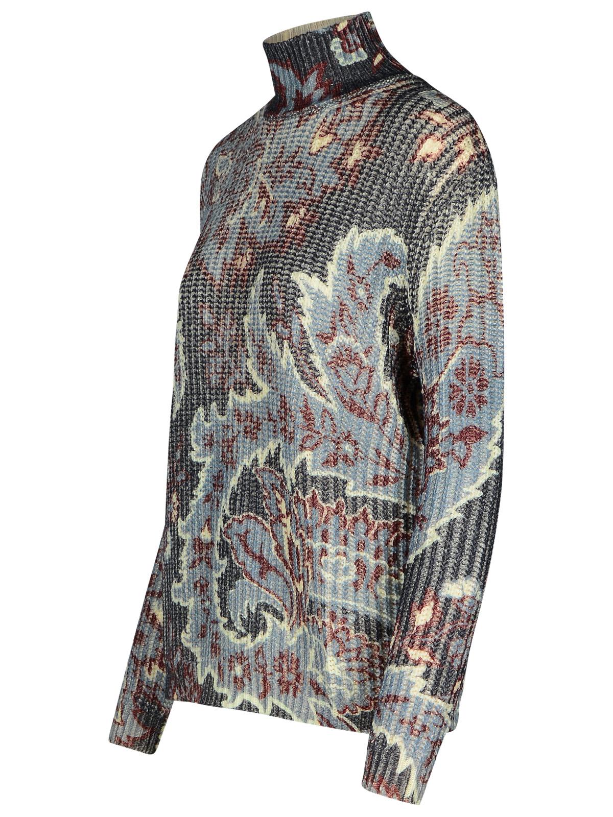 Shop Etro Multicolor Wool Turtleneck Sweater