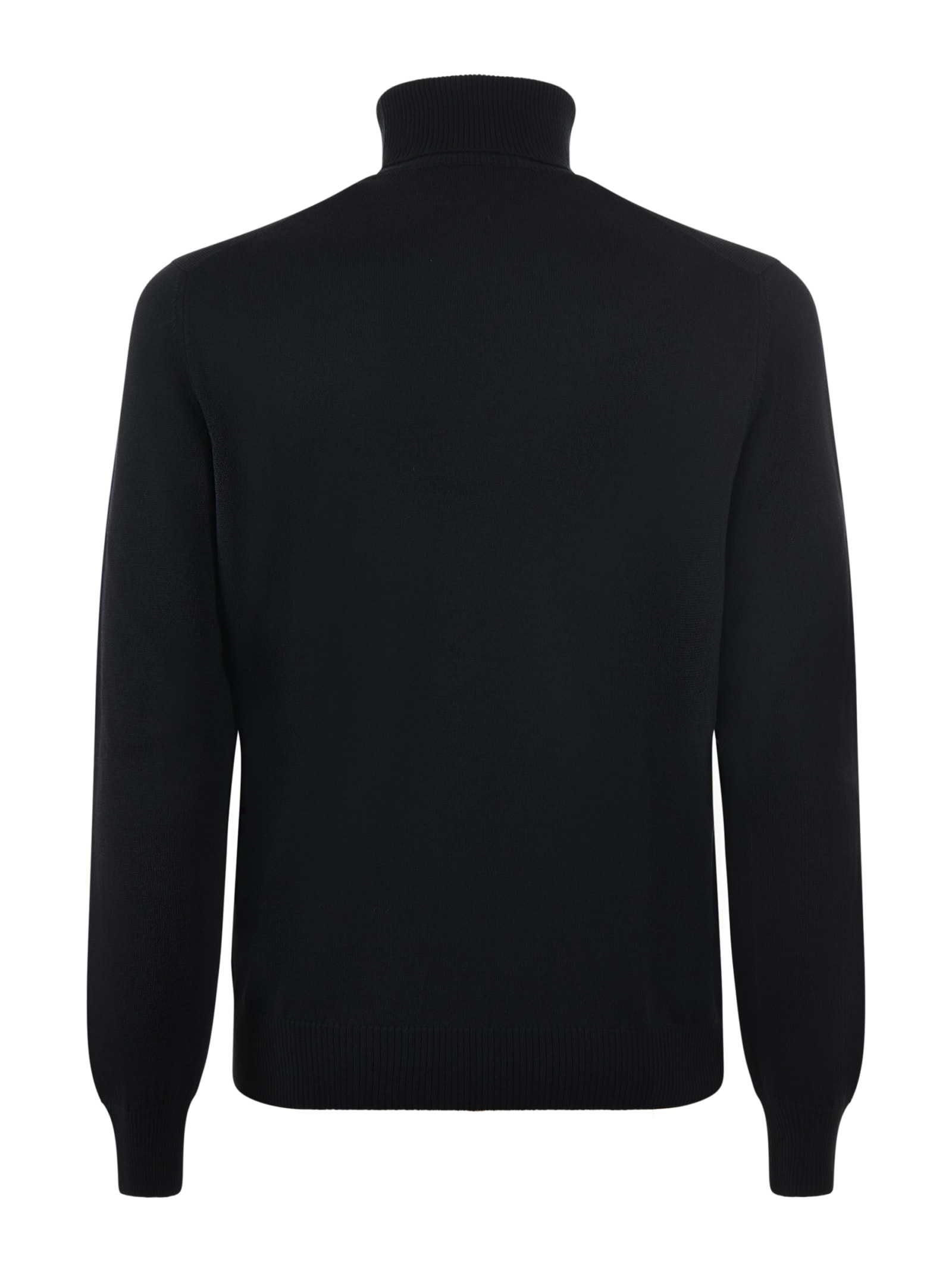 Fay Wool Turtleneck Sweater In Nero
