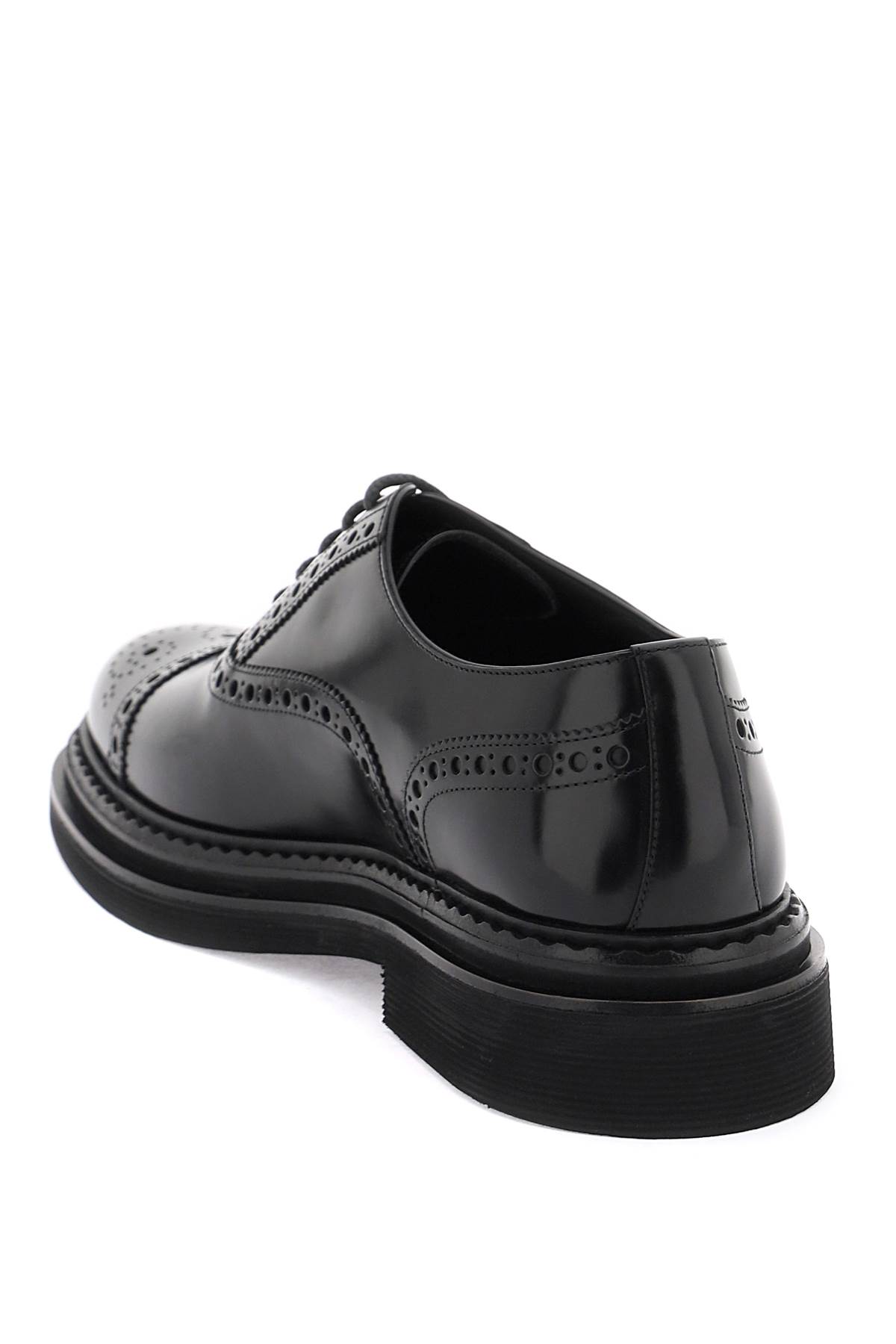 Shop Dolce & Gabbana Brushed Leather Oxford Lace-ups In Nero
