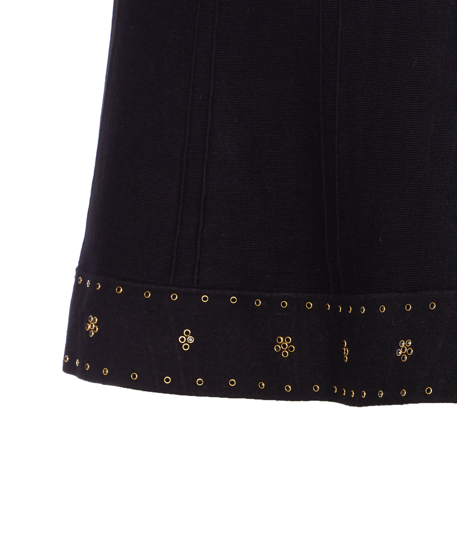Twinset Twin-set Sleeveless Mini Dress With Deep V-neckline And Decorative Studs In Black