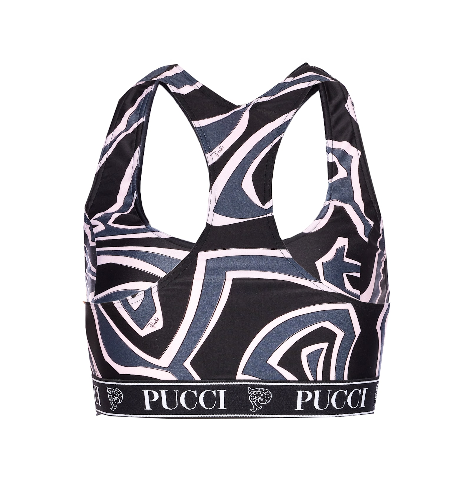 Pucci Top Pesci Print In Black