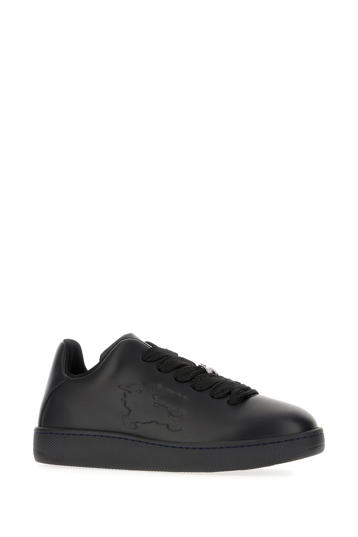 Shop Burberry Black Leather Sneakers