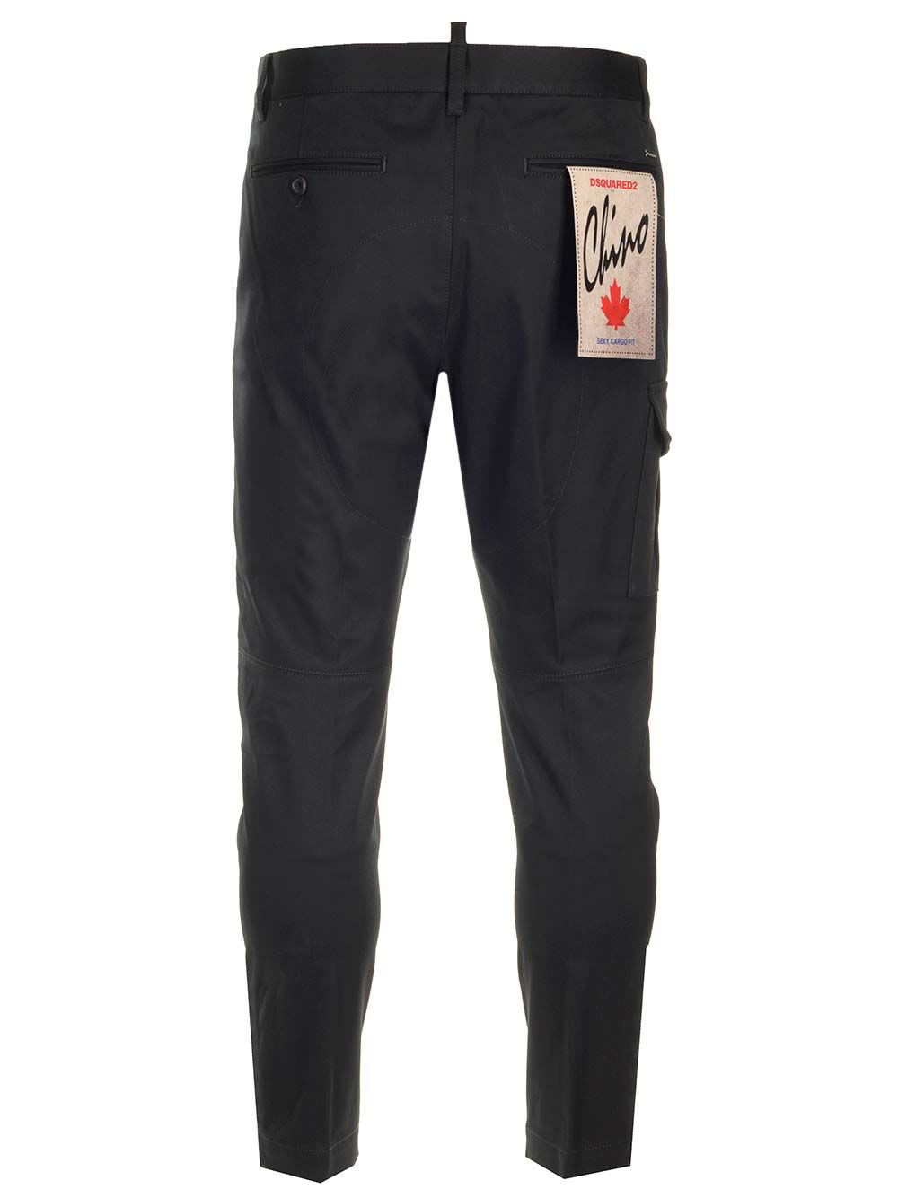 Shop Dsquared2 Slim Fit Cargo Trousers In Black