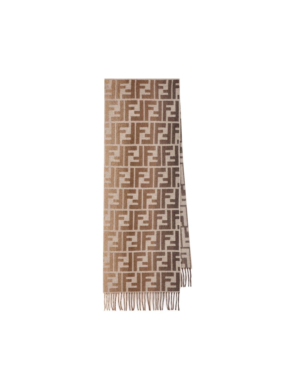 Ff Jacquard Fringe Detailed Scarf