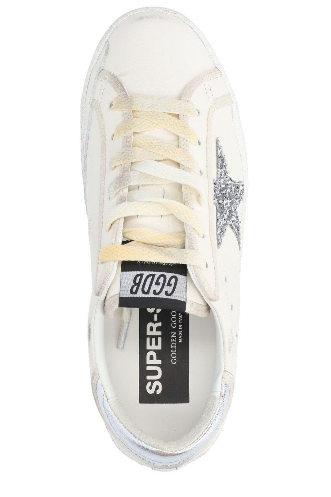 Shop Golden Goose Super Star Glittered Sneakers