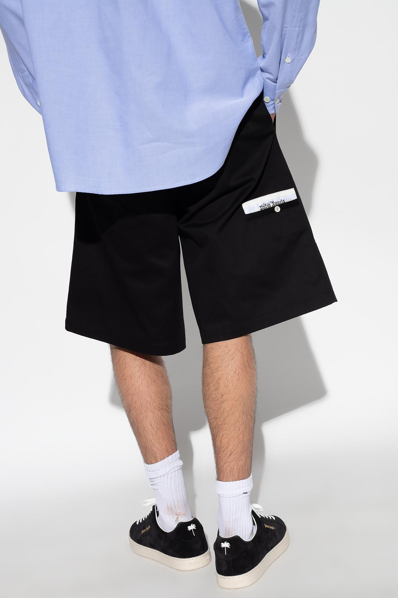 Shop Palm Angels Shorts With Logo