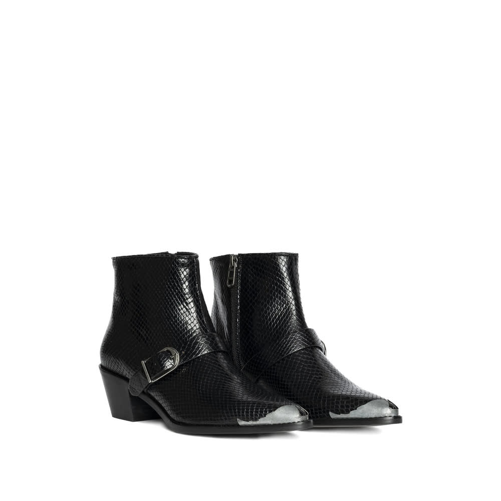 Zadig & Voltaire Tylow Wild Mirror Buckled Cowboy Boots In Multi