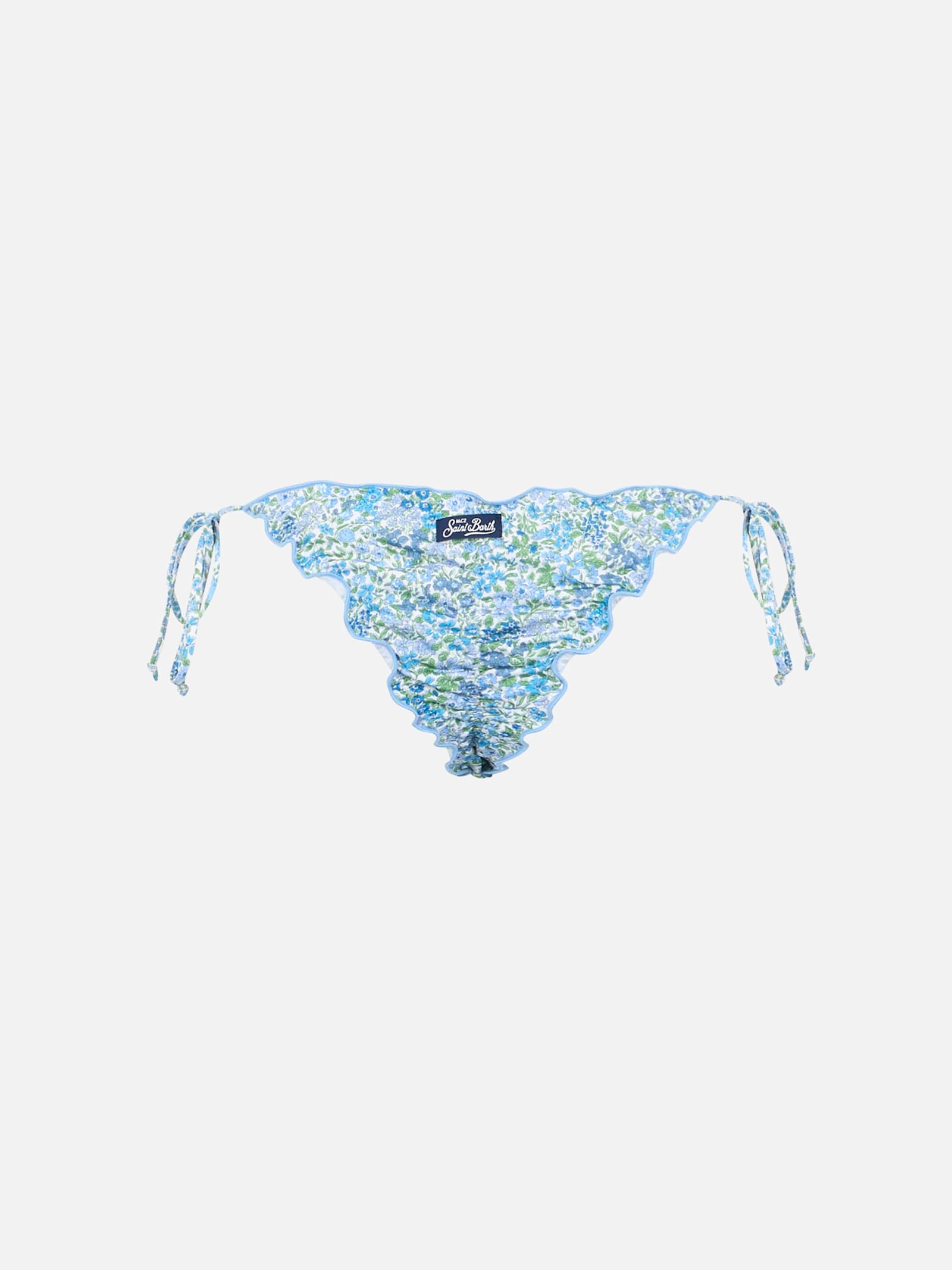 Mc2 Saint Barth Woman Joanna Luise Cheeky Swim Briefs Miami Made With Liberty Fabric In White