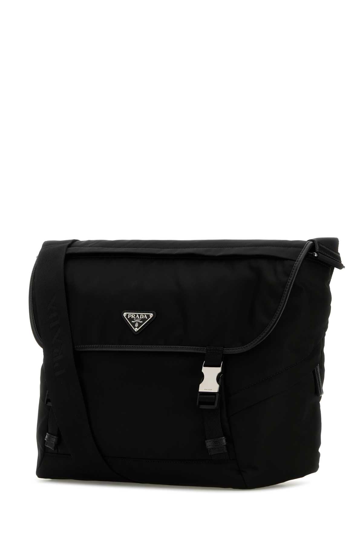 Shop Prada Black Re-nylon Crossbody Bag In Nero