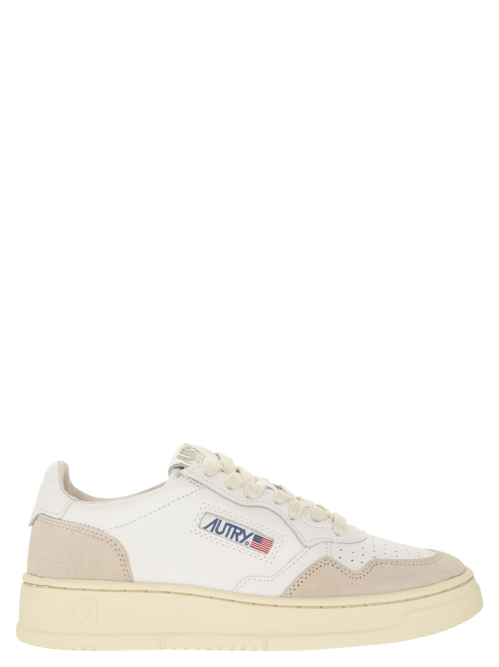 Autry Medalist Low - Leather And Suede Sneakers In White | ModeSens