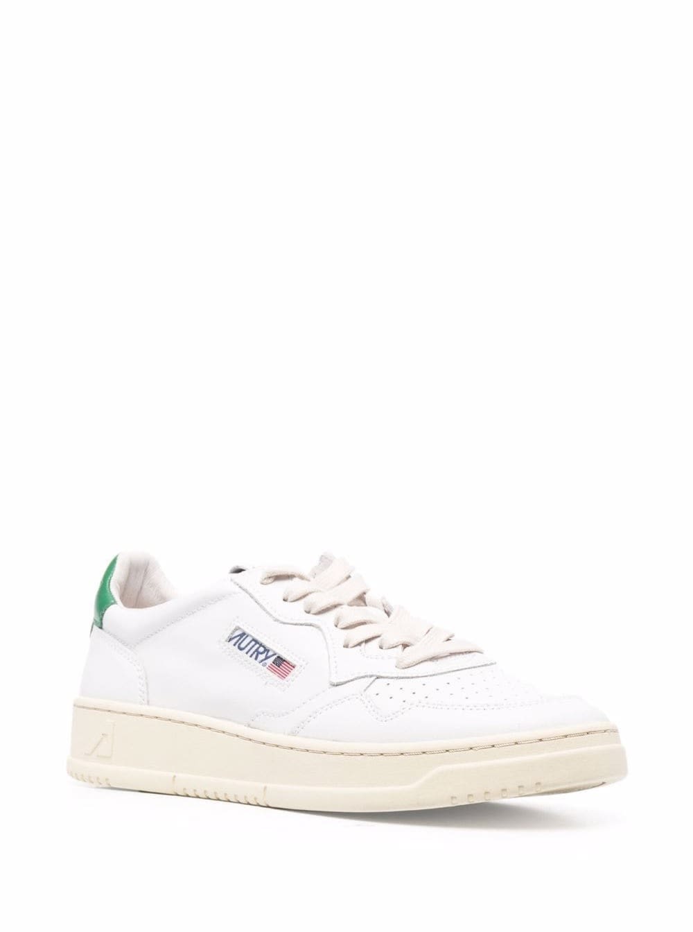 Shop Autry Medalist Low White Sneakers With Contrasting Heel Tab In Leather Man