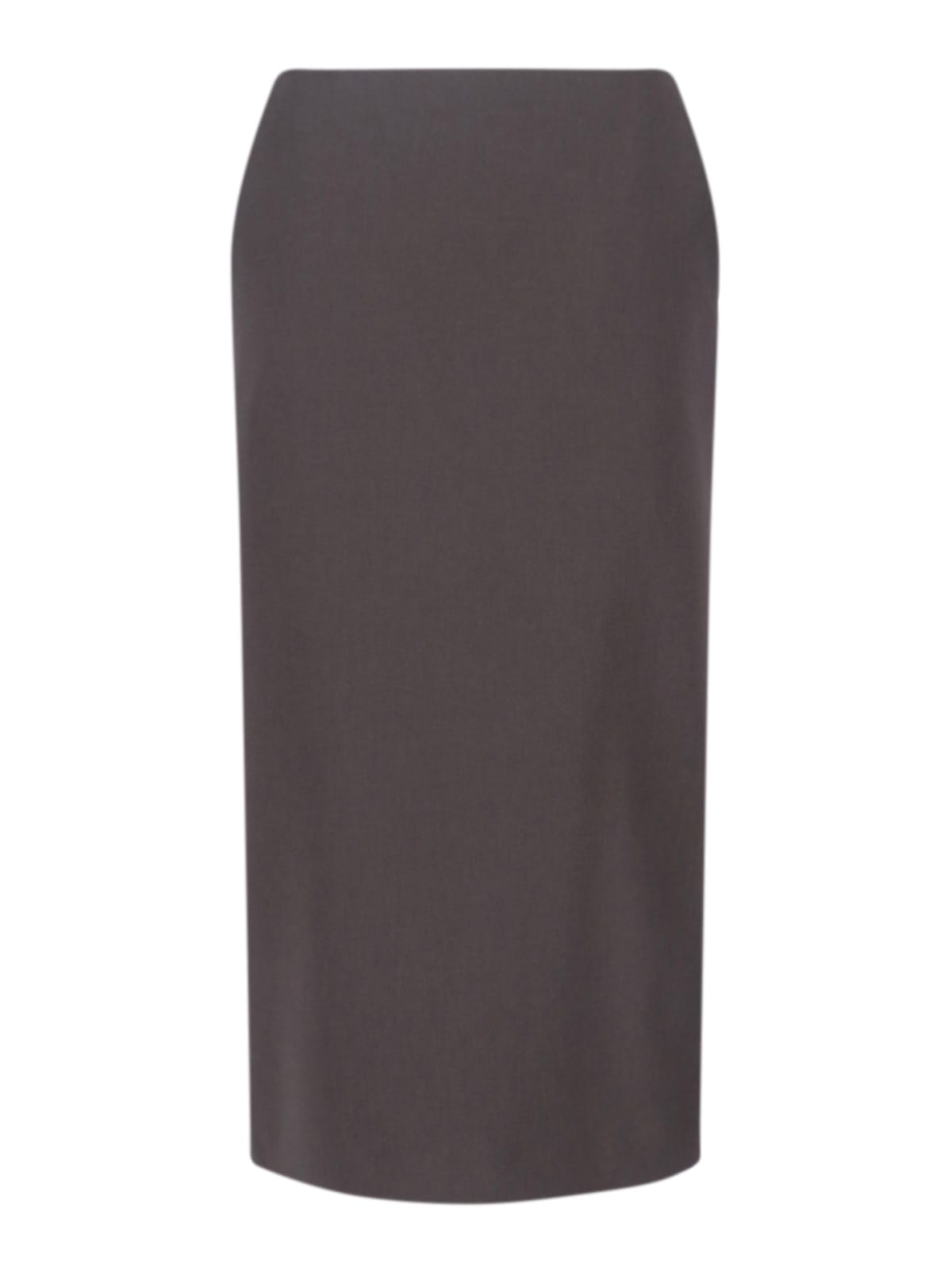 Giorgio Armani Knee-length Tailored Skirt With Subtle Back Slit In Brown