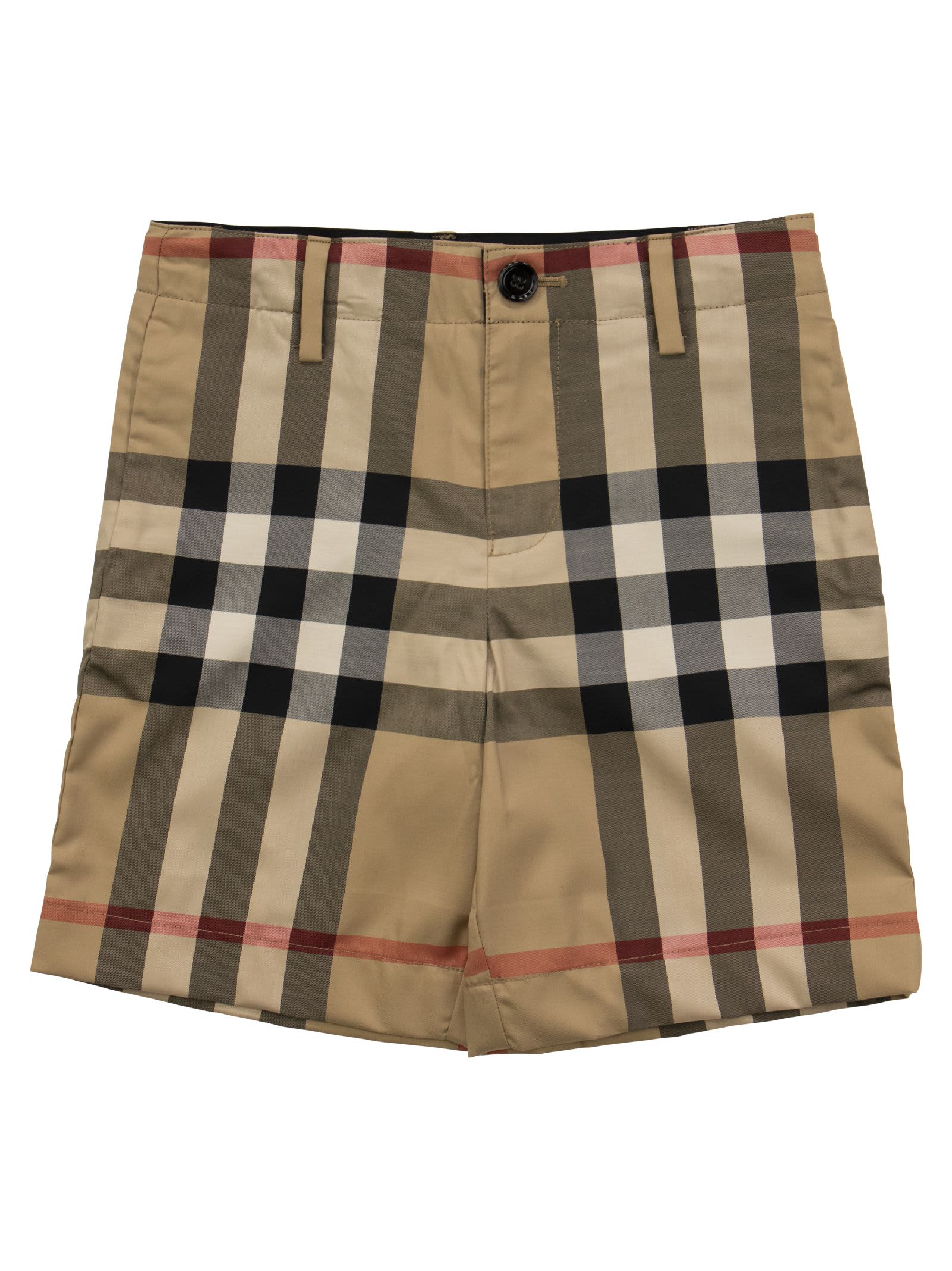Burberry Royston - Tartan Pattern Stretch Cotton Tailored Shorts