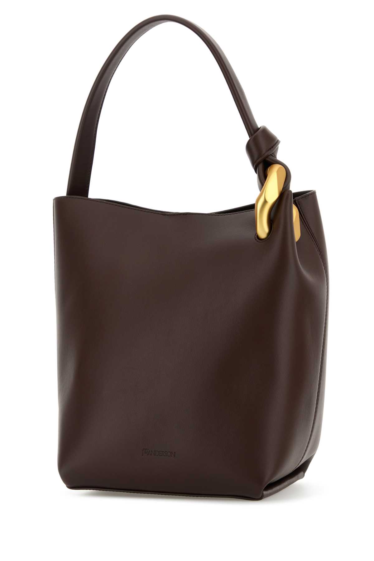 Jw Anderson Chocolate Leather Bucket Bag In Brown