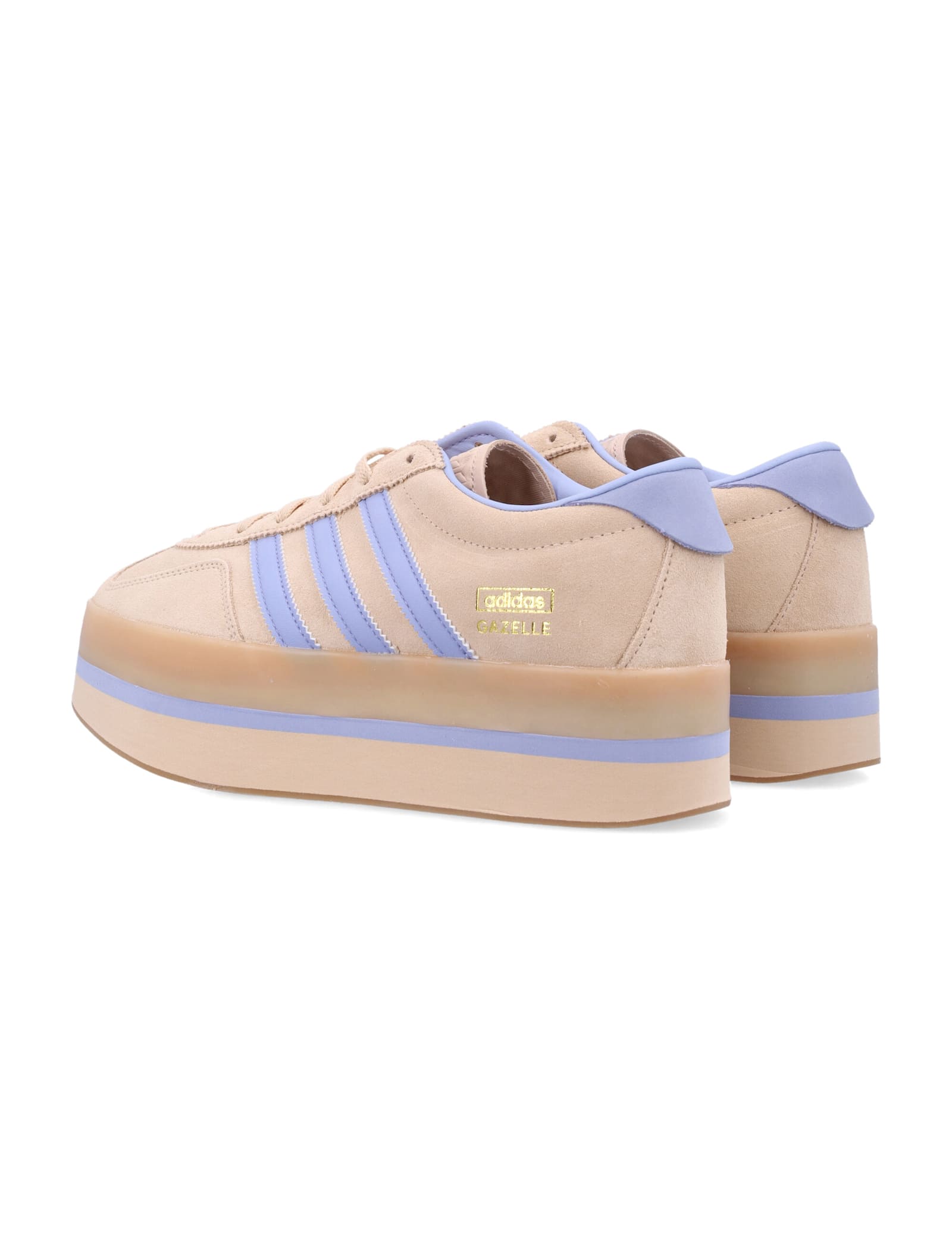 Adidas Originals Adidas Gazelle Stack Women S Platform Sneakers In Beige Suede And Violet Leather In Pink
