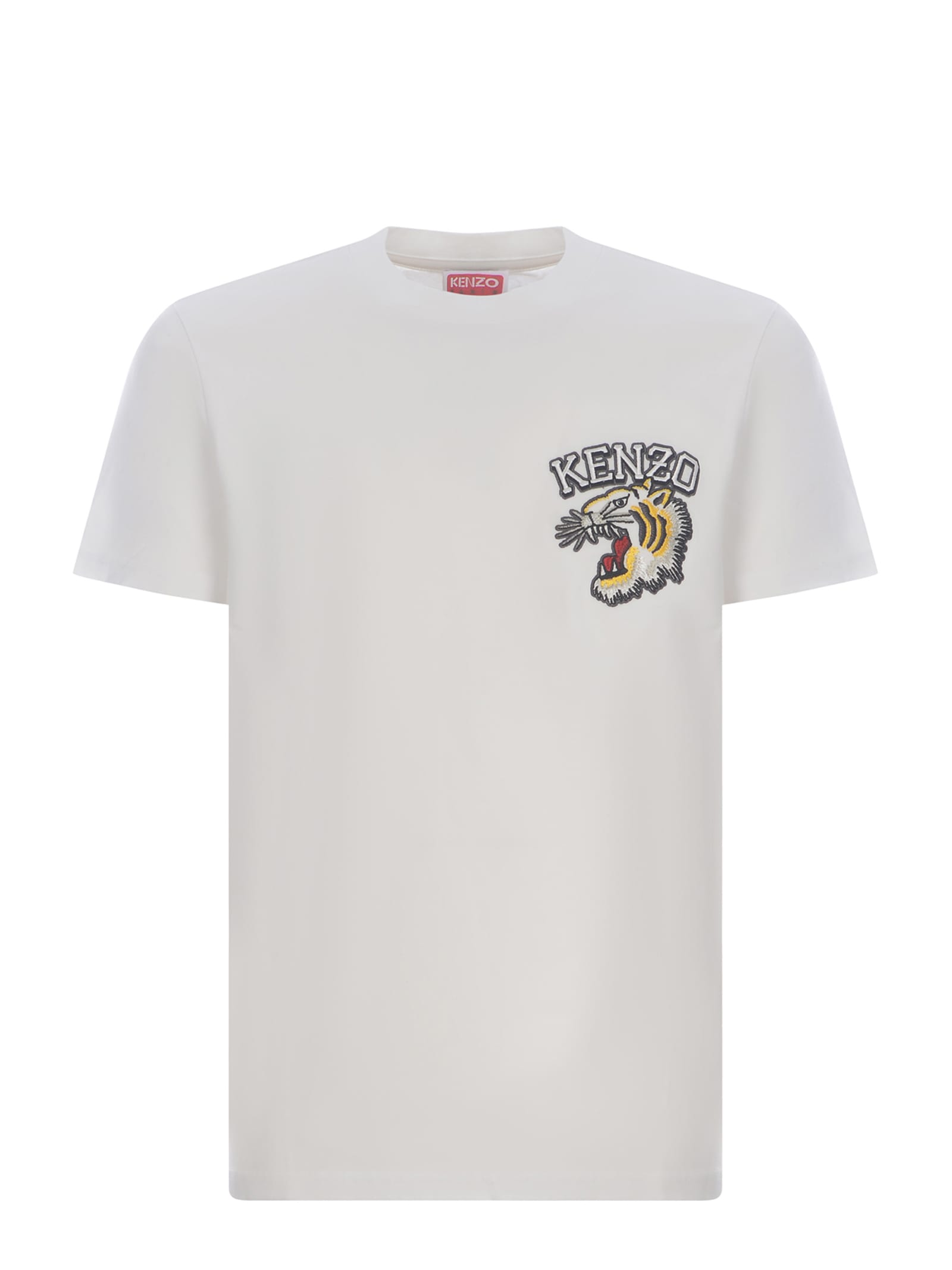 Shop Kenzo T-shirt  Tiger Made Of Cotton In Bianco