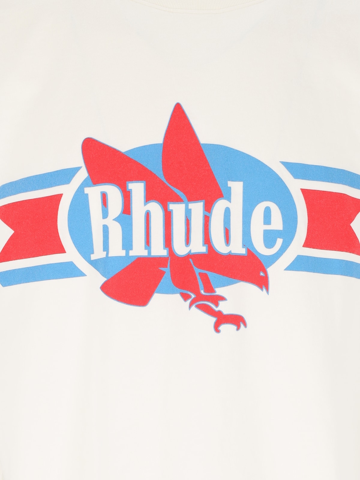 Shop Rhude Logo Print T-shirt In Crema