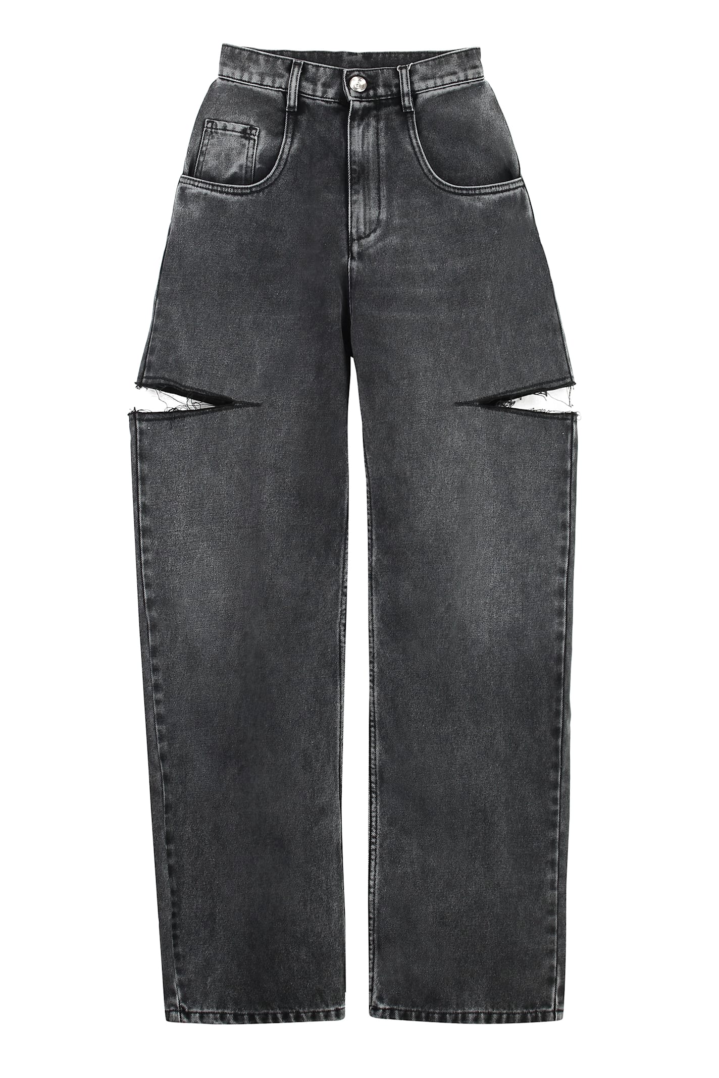 Shop Maison Margiela High-waist Wide-leg Jeans In Grey