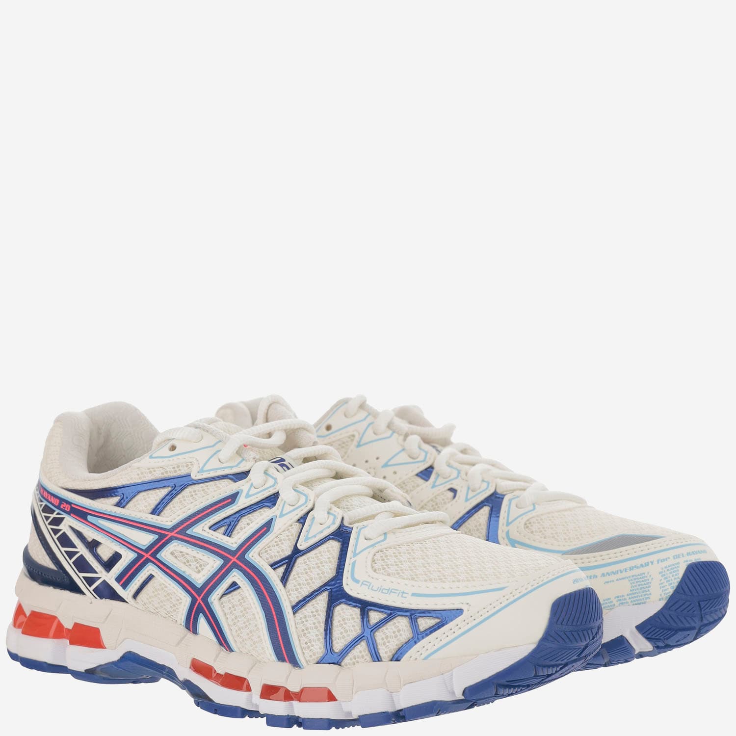 Asics Round Toe Low-top Sneakers In Cream/deep Marine