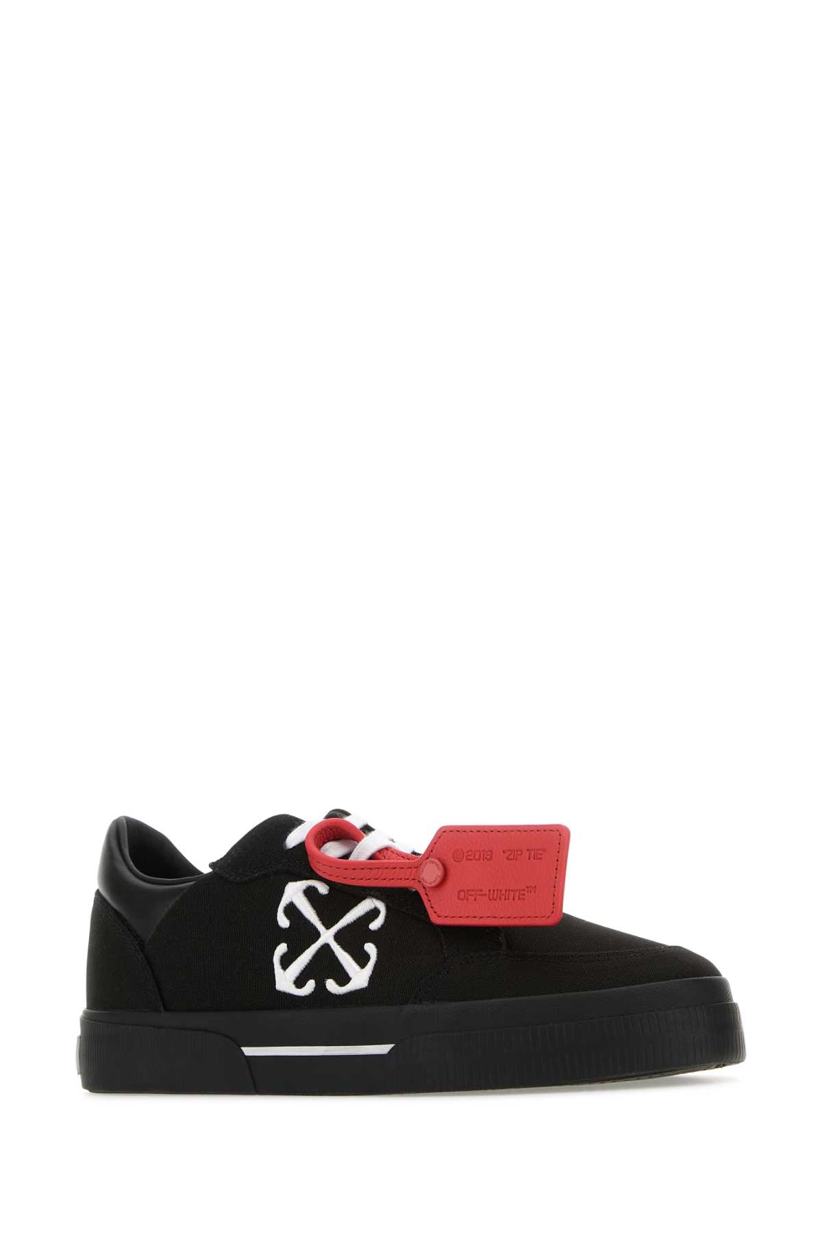 Shop Off-white Black Canvas New Low Vulcanized Sneakers In Blackwhit
