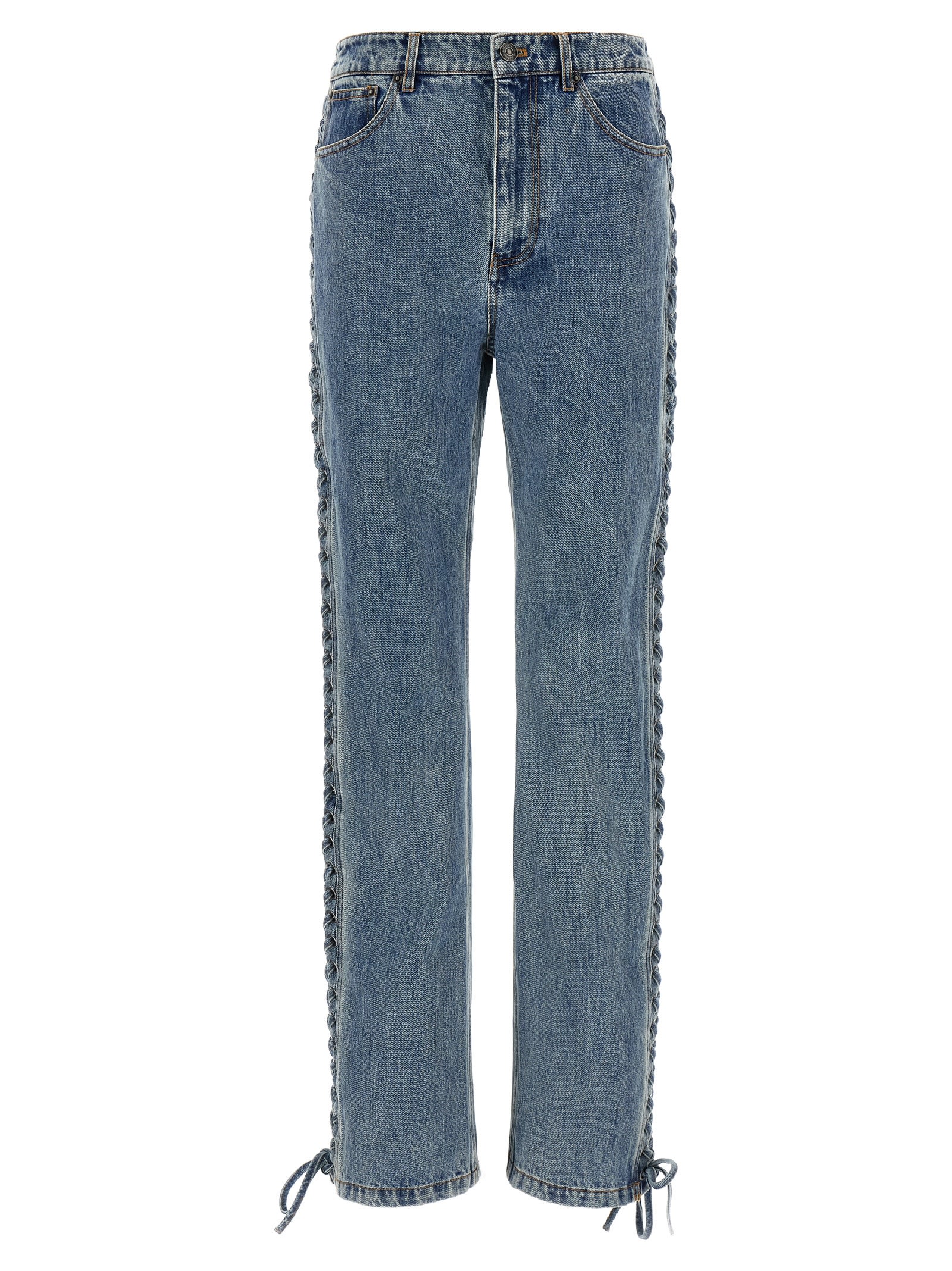 laced Straight Leg Jeans