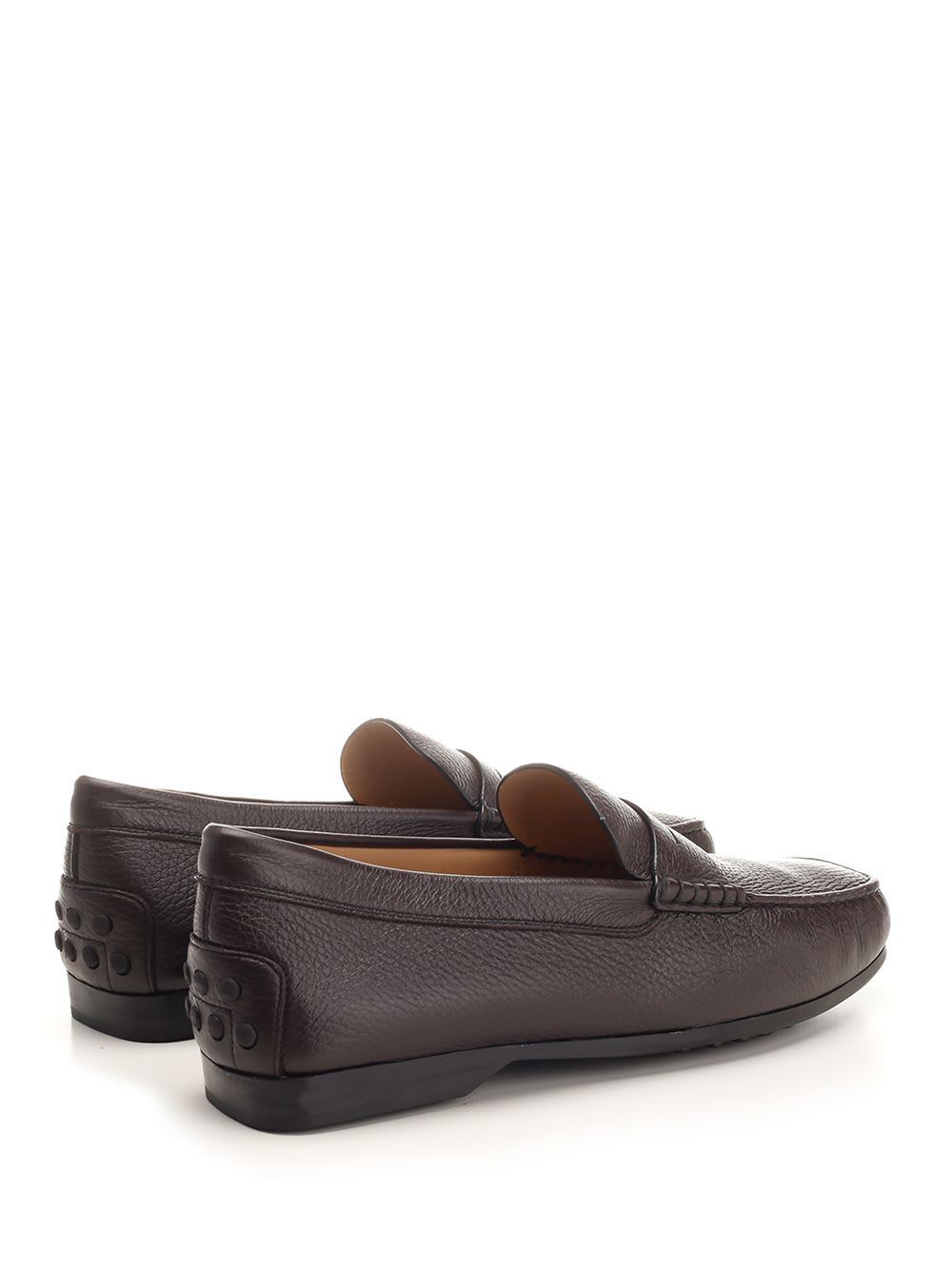 Shop Tod's Dark Brown Deerskin Loafer